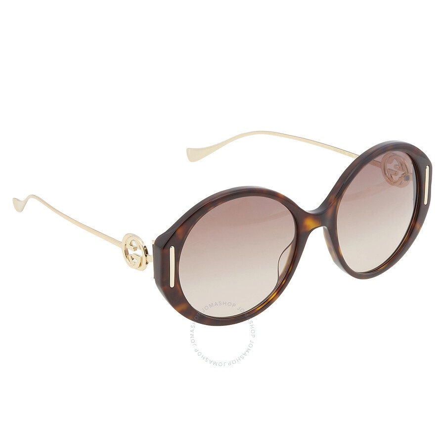 Gucci Brown Oval Ladies Sunglasses GG1202S 003 57 - 3