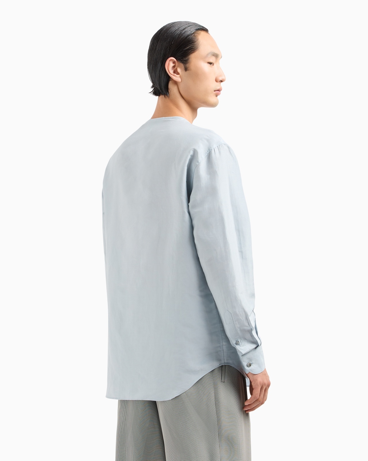 LINEN AND SILK POLO SHIRT - 3