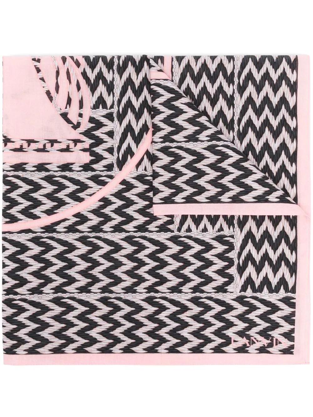 chevron-print cotton scarf - 1