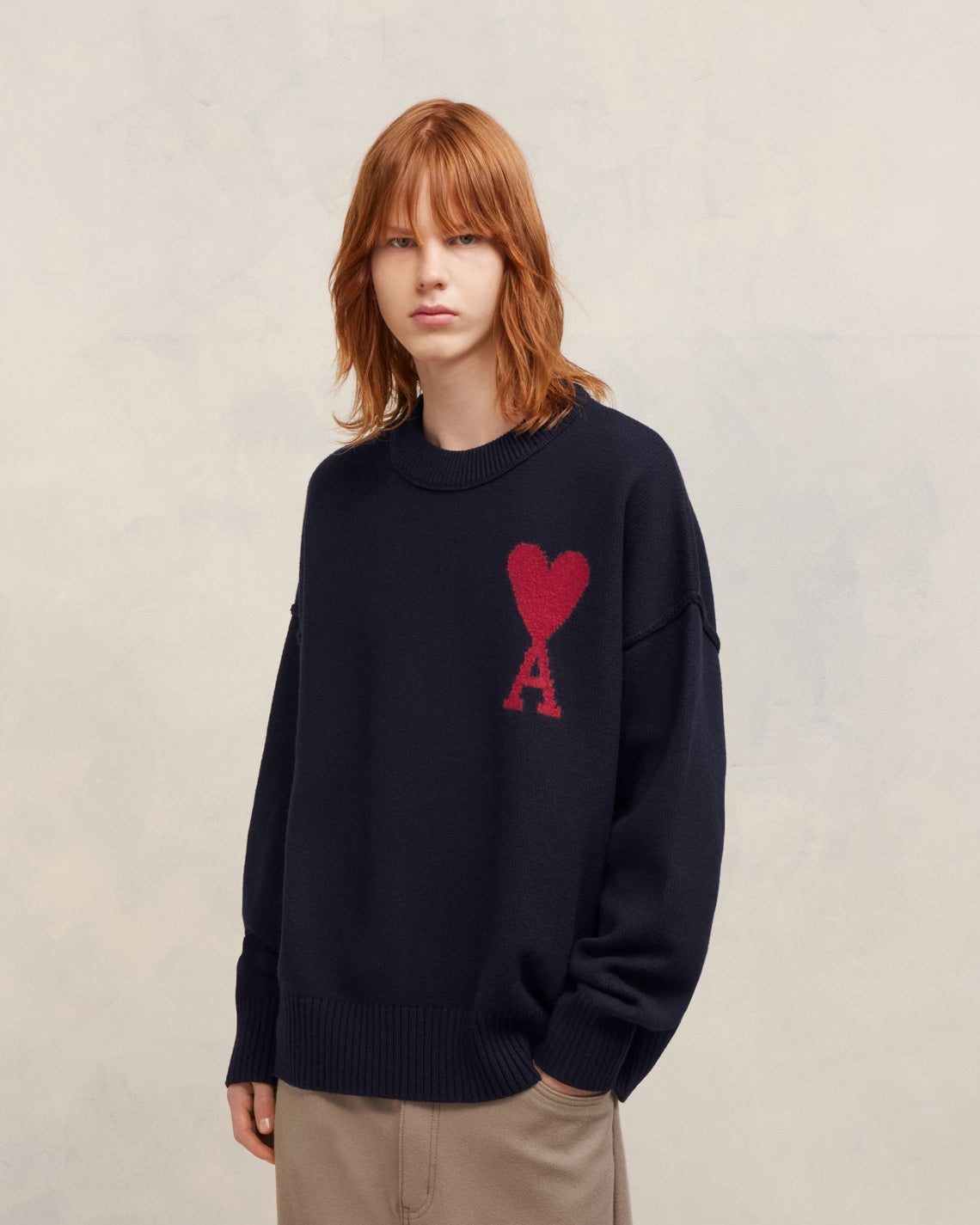 AMI Paris RED AMI DE COEUR SWEATER REVERSIBLE