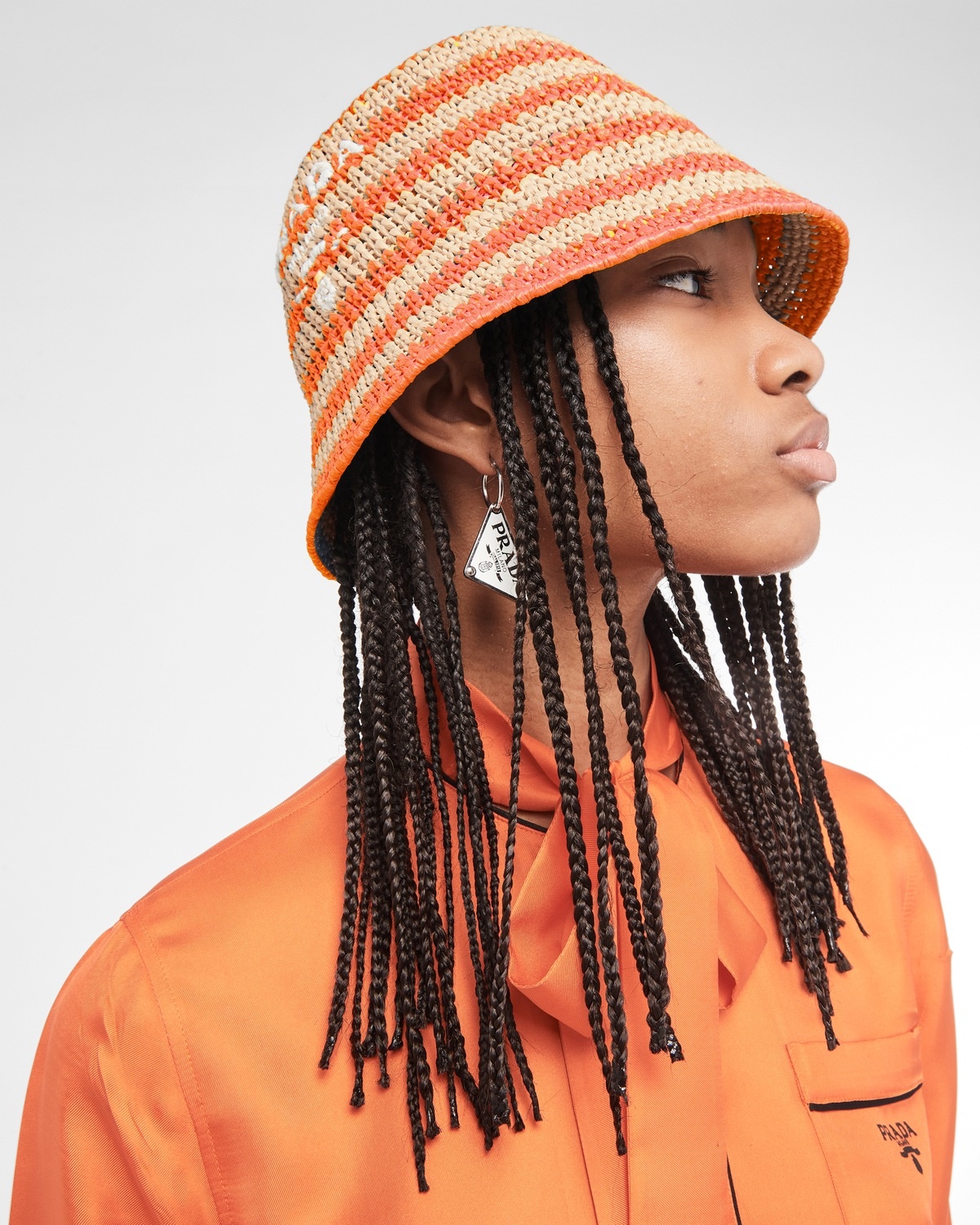 ハット Prada Raffia Hat Prada Raffia bucket hat Prada