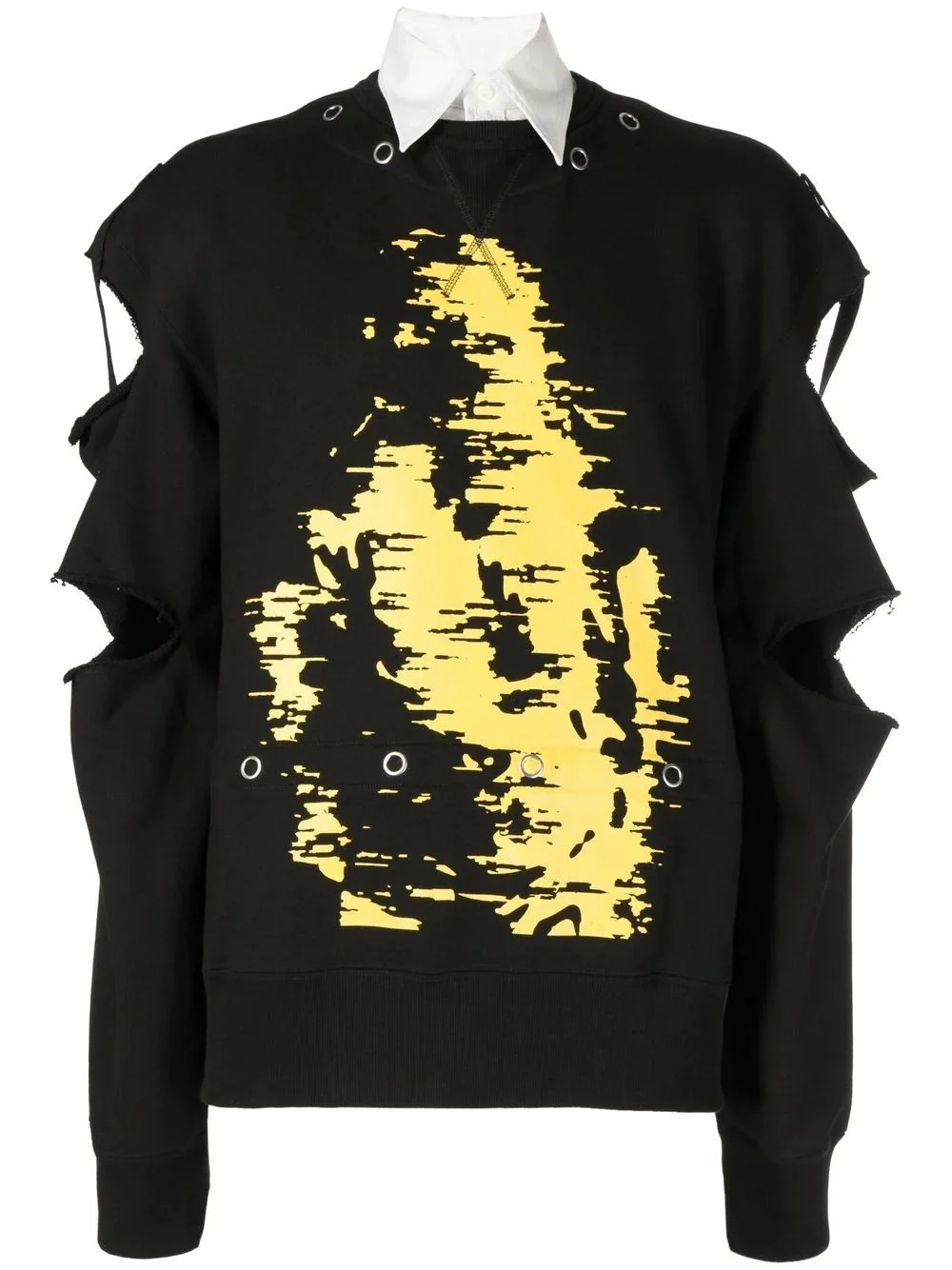graphic-print distressed jumper - 1