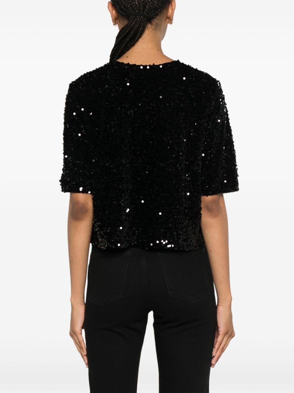 short-sleeves sequinned top - 4