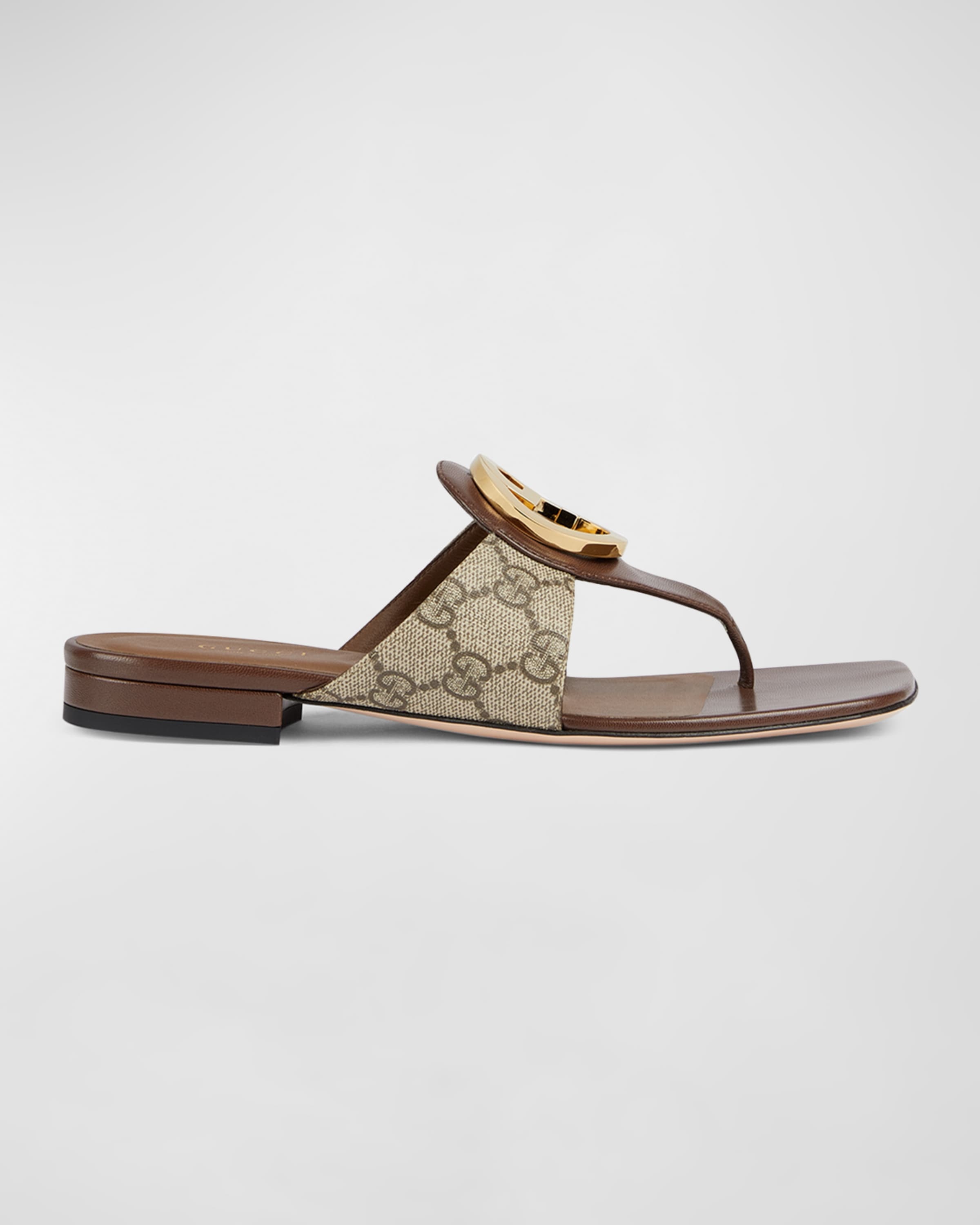 GUCCI Blondie Medallion Flat Thong Sandals neimanmarcus REVERSIBLE