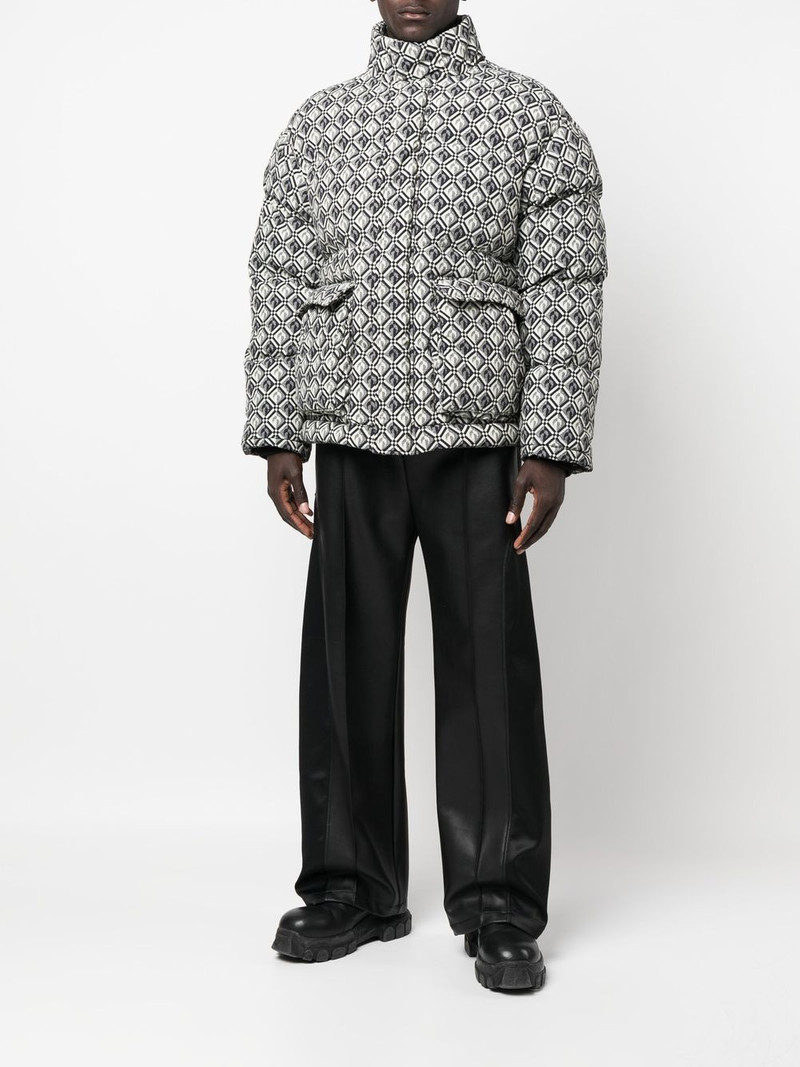 Moon Diamond-pattern oversized puffer coat 7