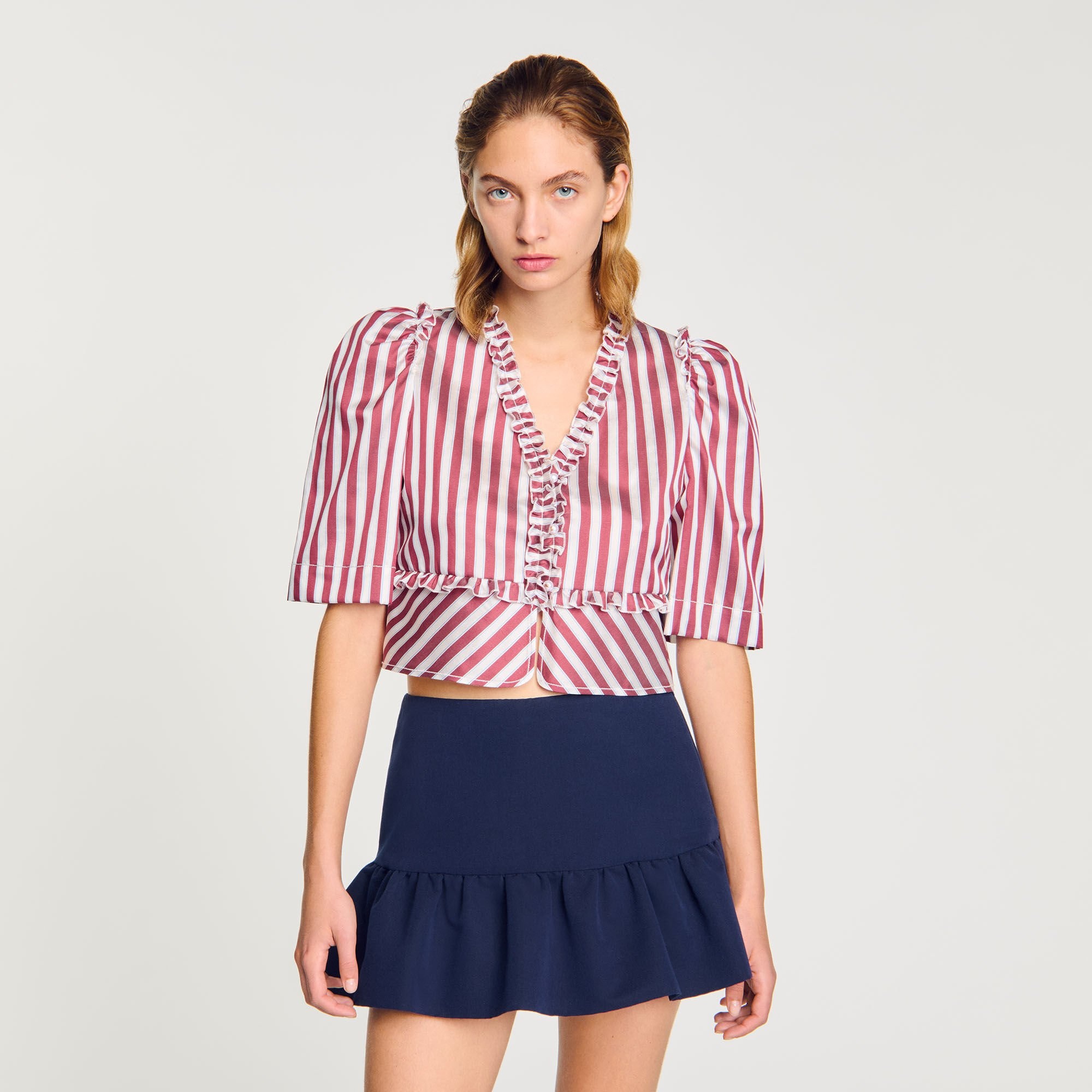 RUFFLED STRIPED SHIRT - 4