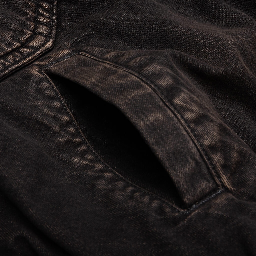 PUFFER DENIM JACKET - BLACK - 4
