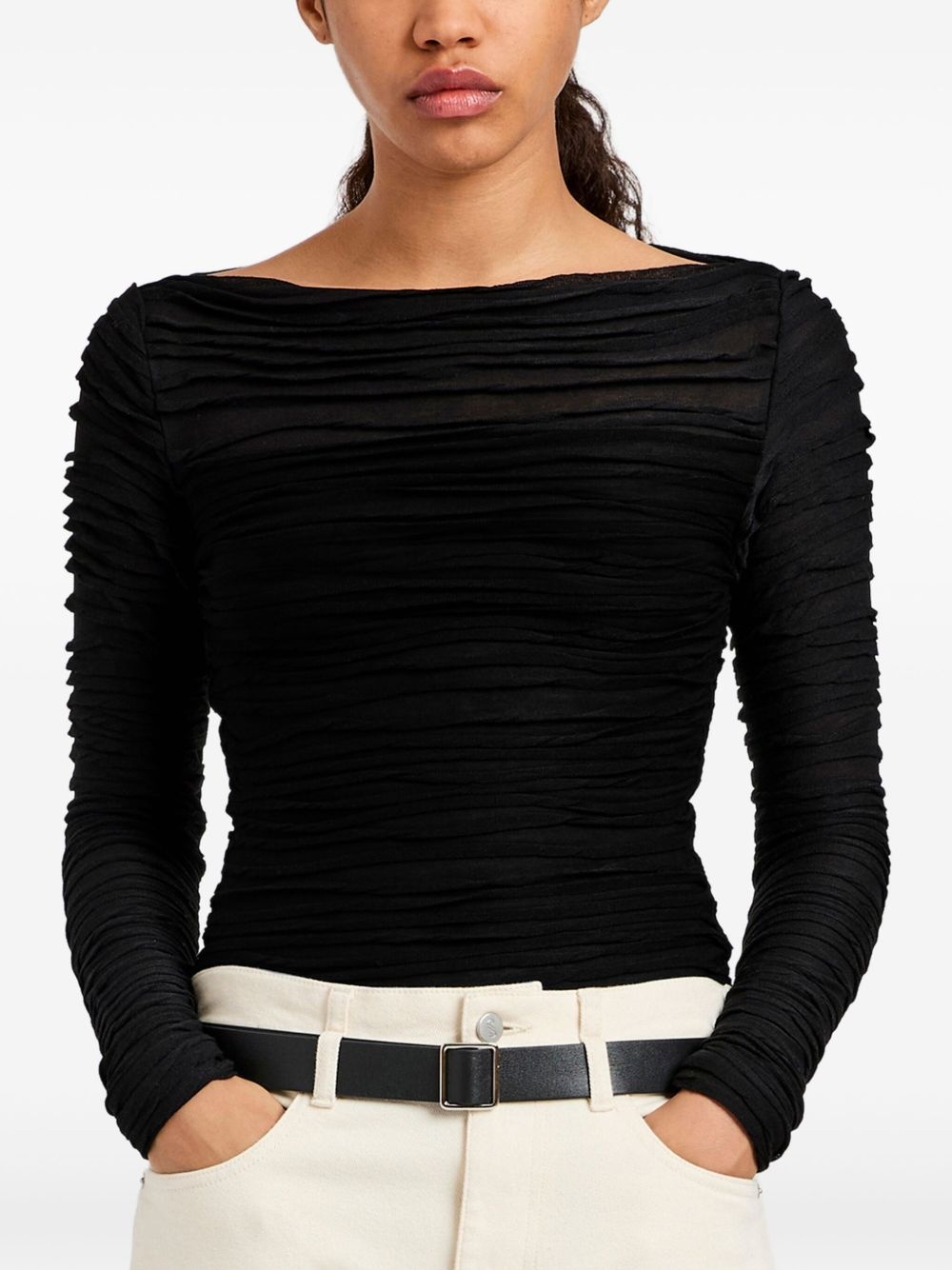 ruched long-sleeve top - 5