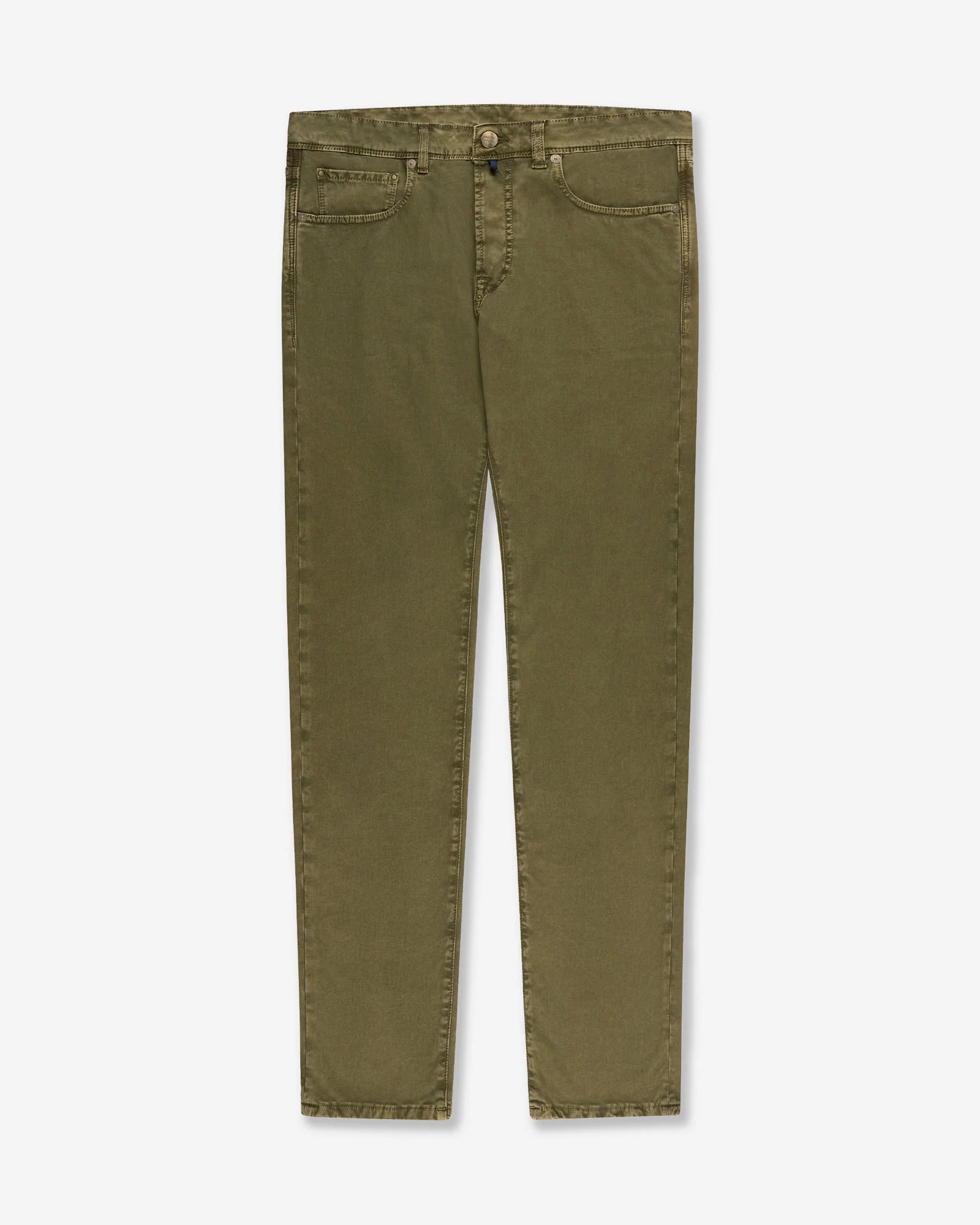 Slim fit stretch cotton tricot five-pocket trousers - 1