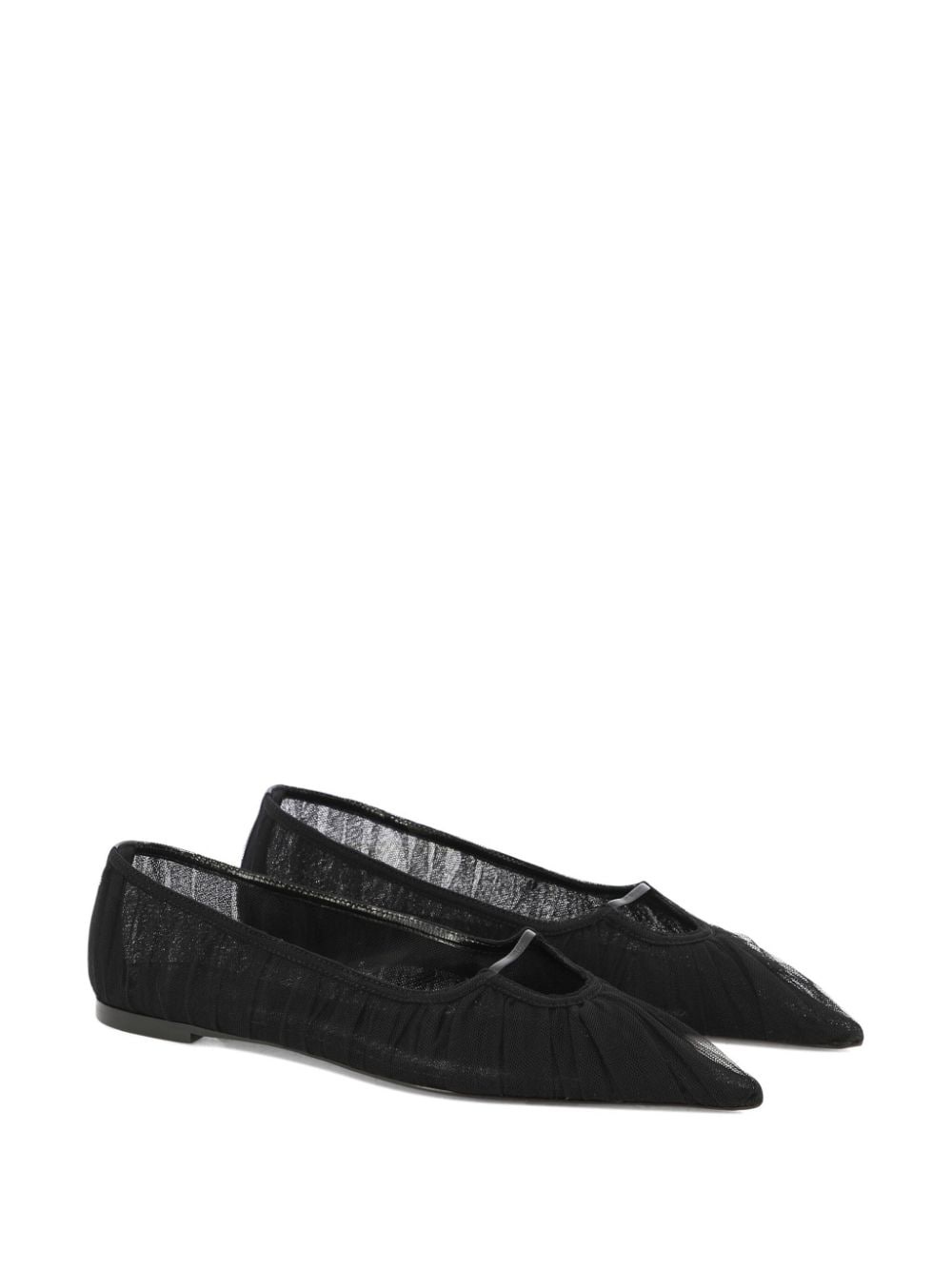 pointed-toe mesh ballerina shoes - 3