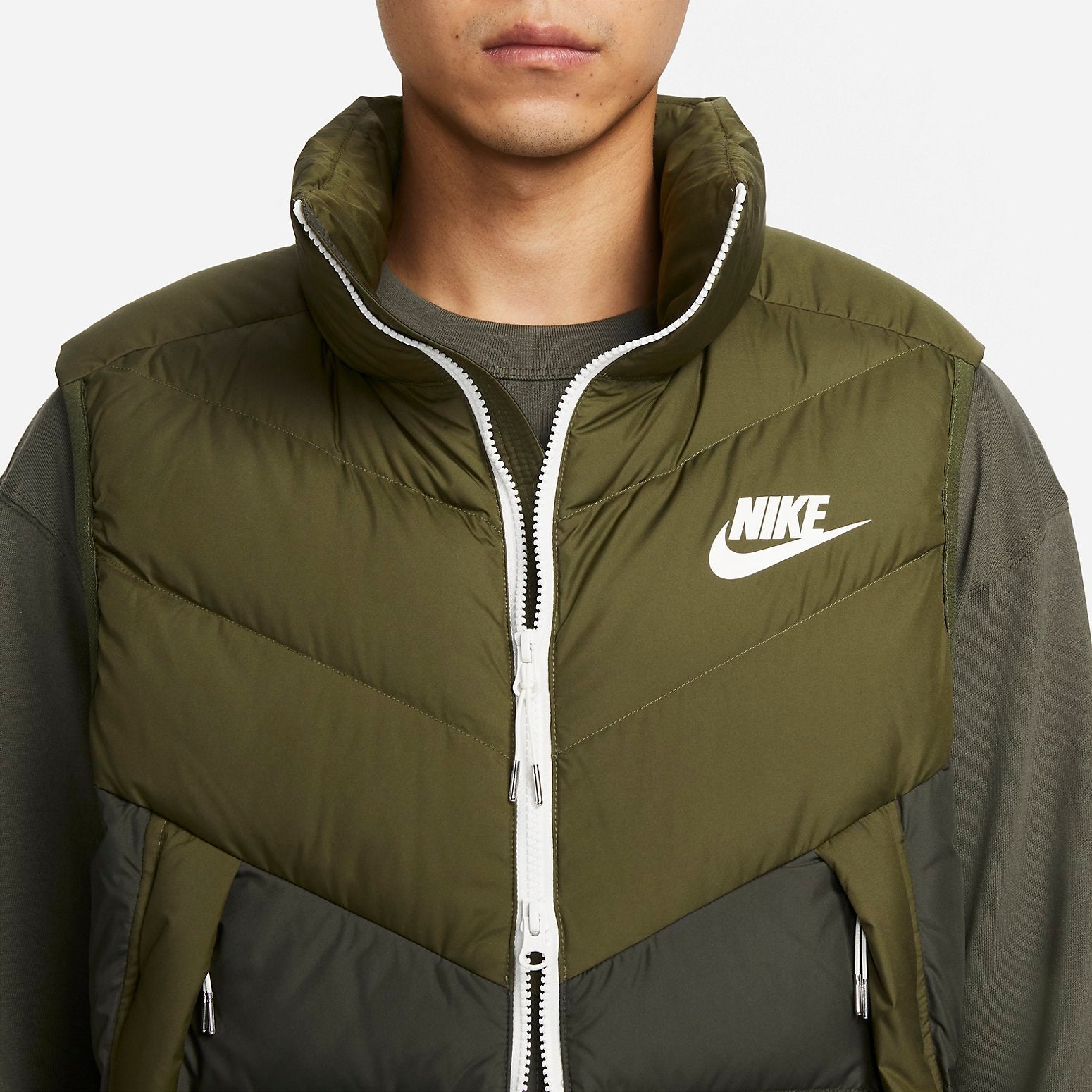 Nike Windproof Warm Stand Collar Down Vest 'Green' DV0757-326 - 2