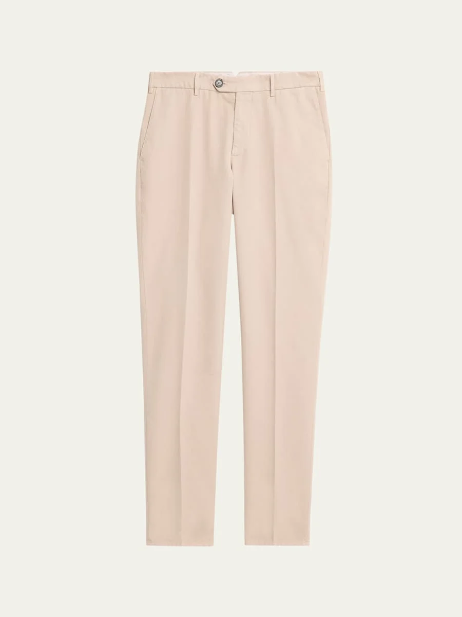 Men's Cotton Straight Leg Flat-Front Pants - 1
