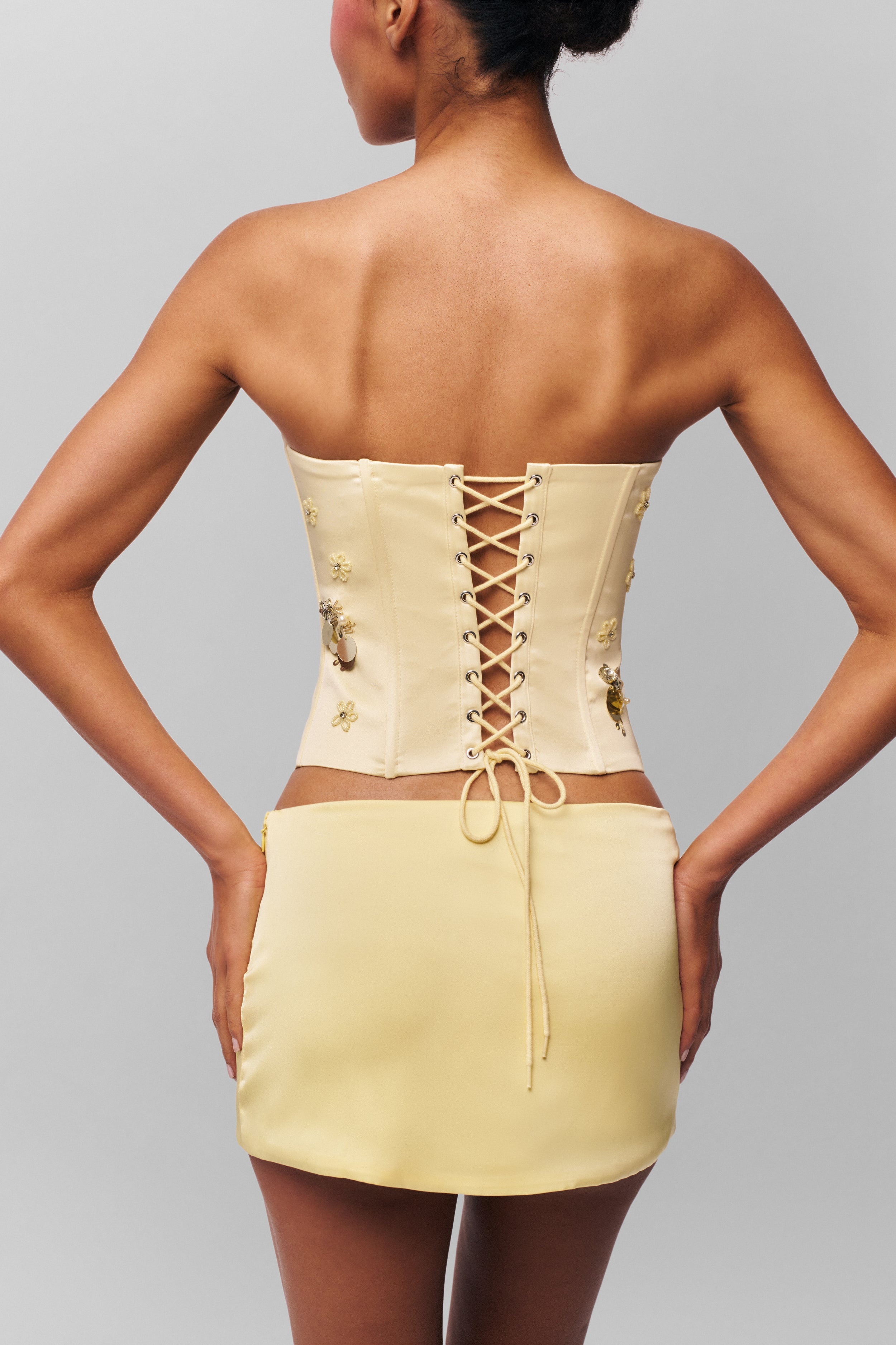 EMBELLISHED SATIN CORSET - 4