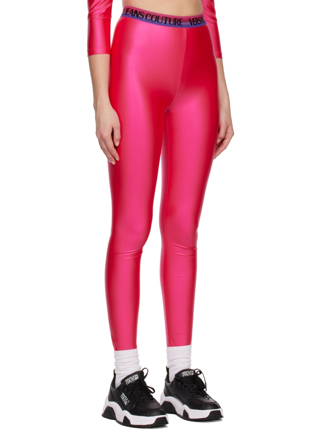 Pink Shiny Leggings - 2