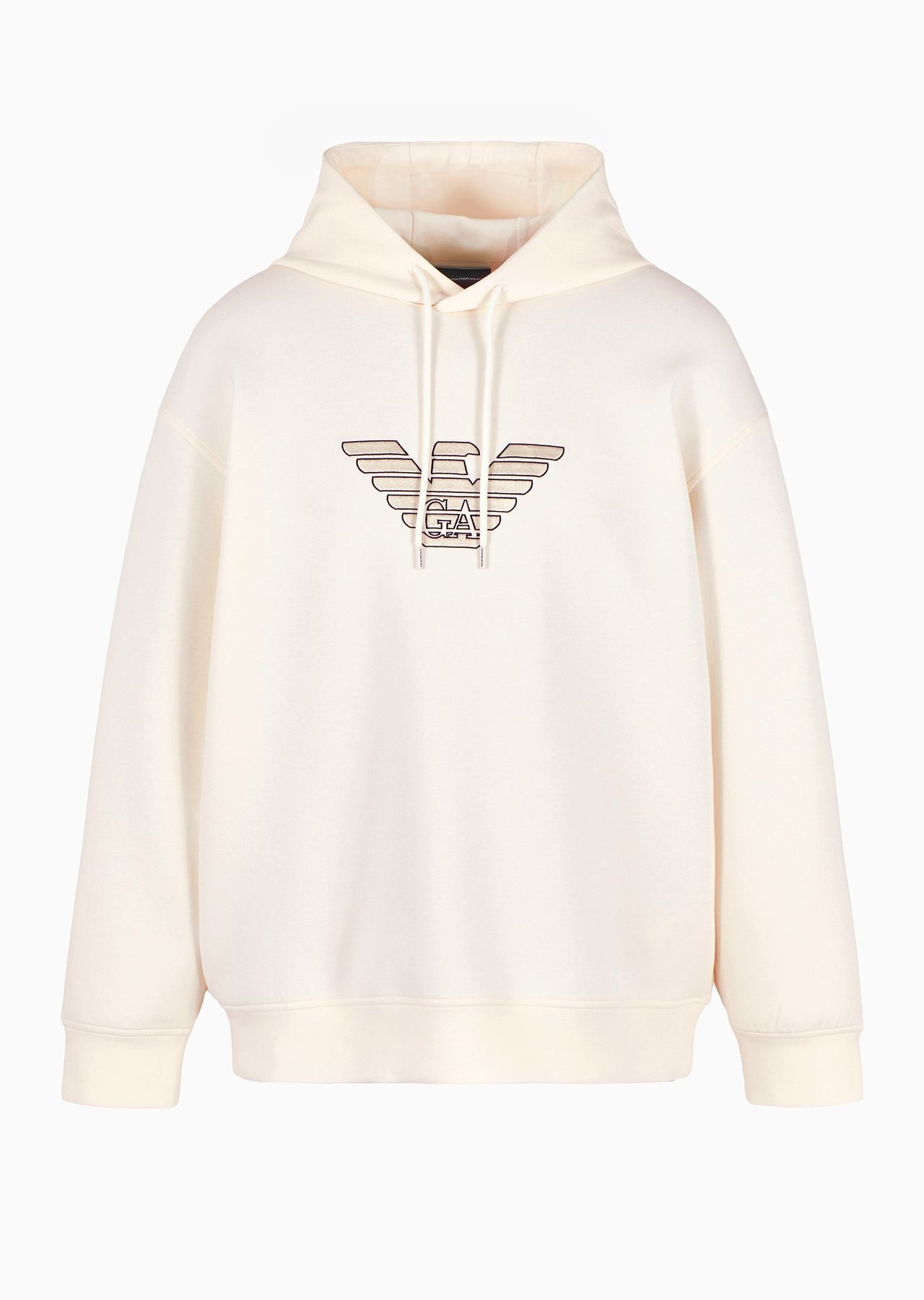 Oversized double-jersey hooded sweatshirt with logo embroidery trim - 1