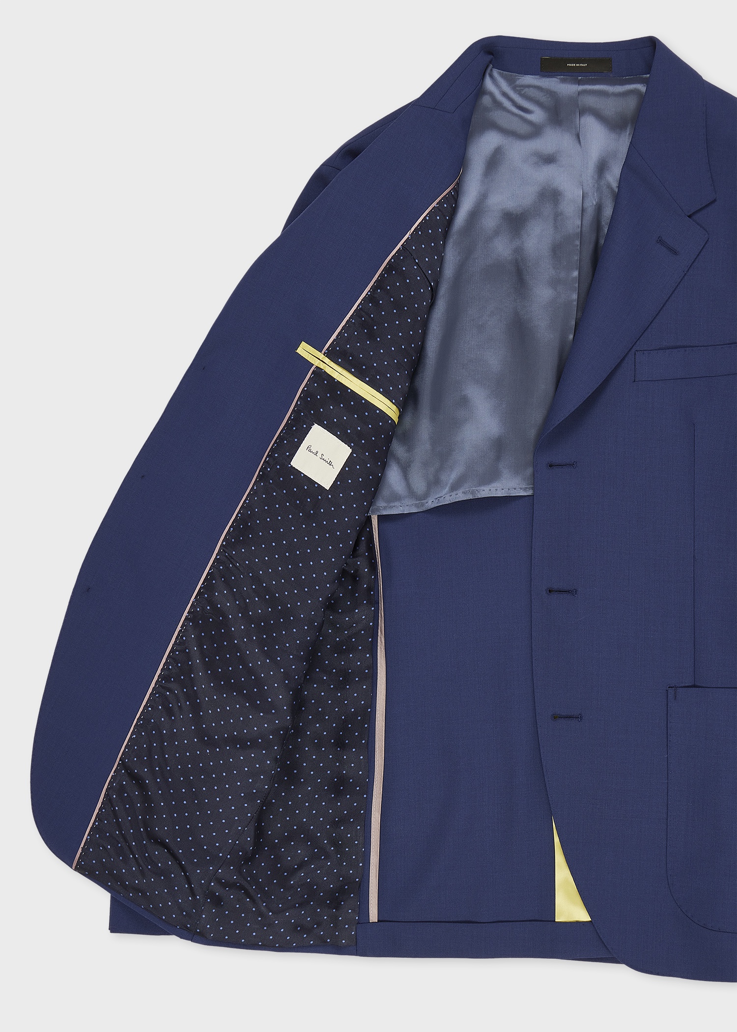 Indigo Fresco Wool Three Button Blazer - 2