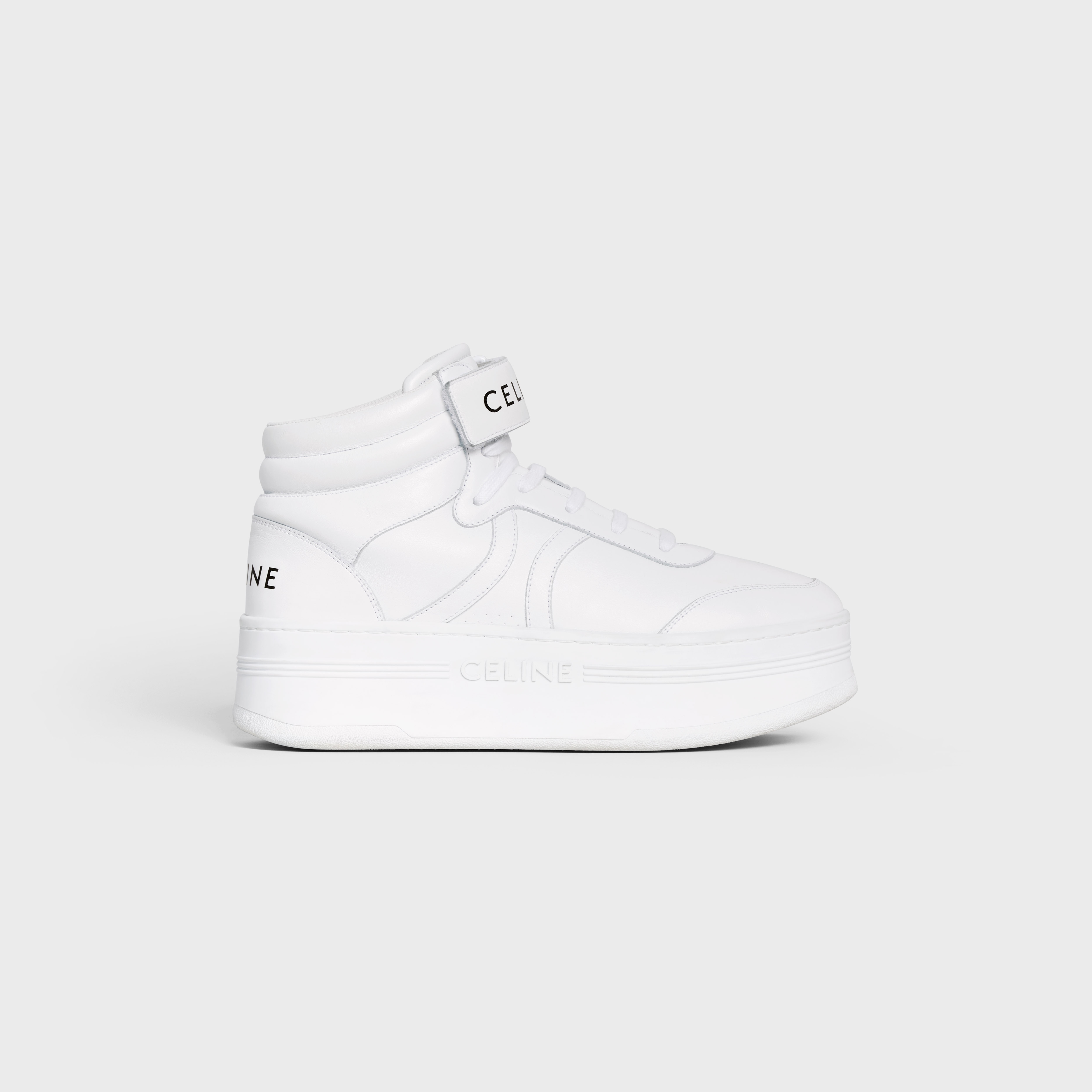 MID BLOCK SNEAKERS WITH VELCRO AND WEDGE in CALFSKIN - 1