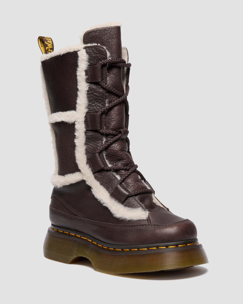 Dr. Martens BUZZ LACE WL Faux Fur Lined Grizzly Leather Lace Up Boots outlook