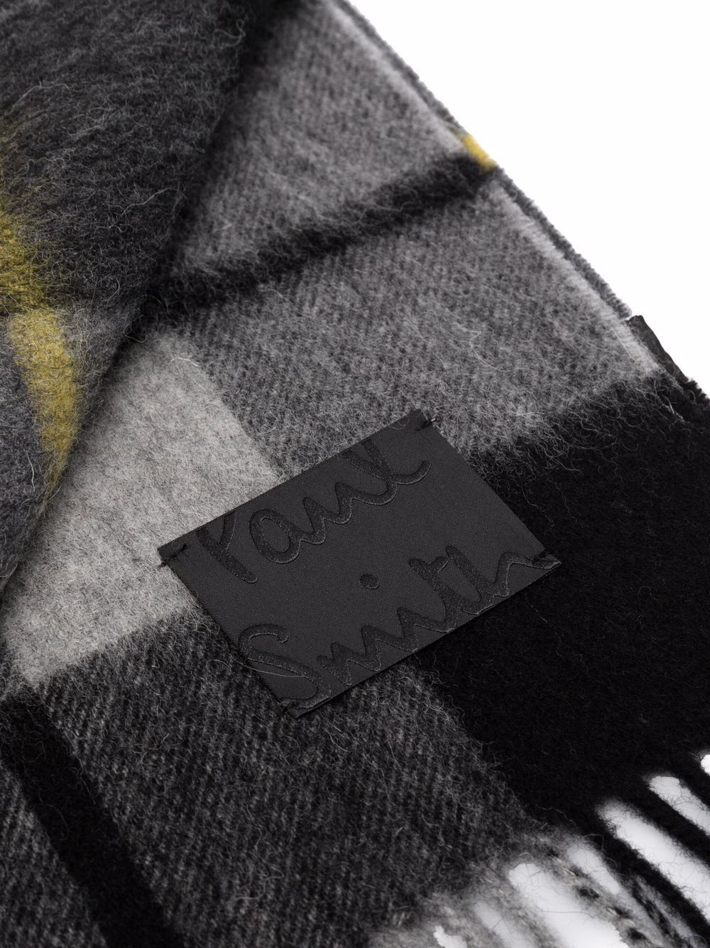 checked wool scarf - 3