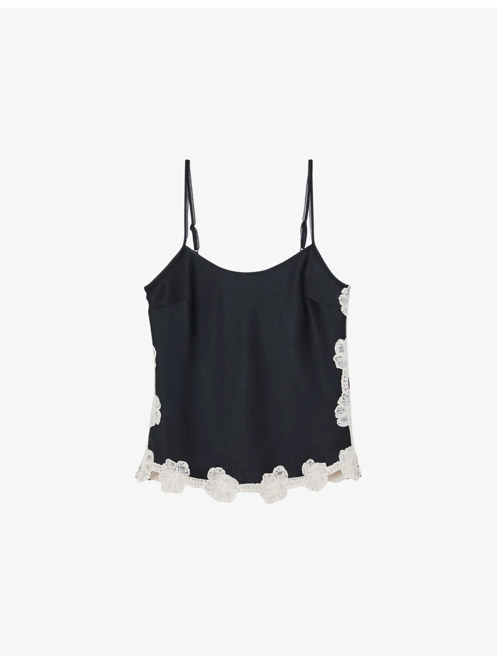 Doa Floral-Lace Stretch-Satin Top - 1