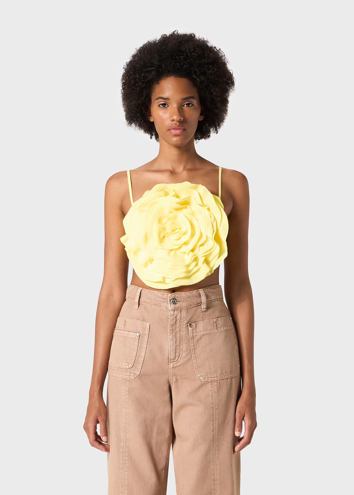 ROSE-EFFECT TOP IN GABARDINE - 3