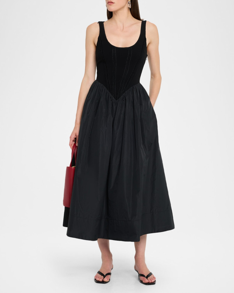 Cinq à Sept Martay Crochet Corset Midi Dress outlook