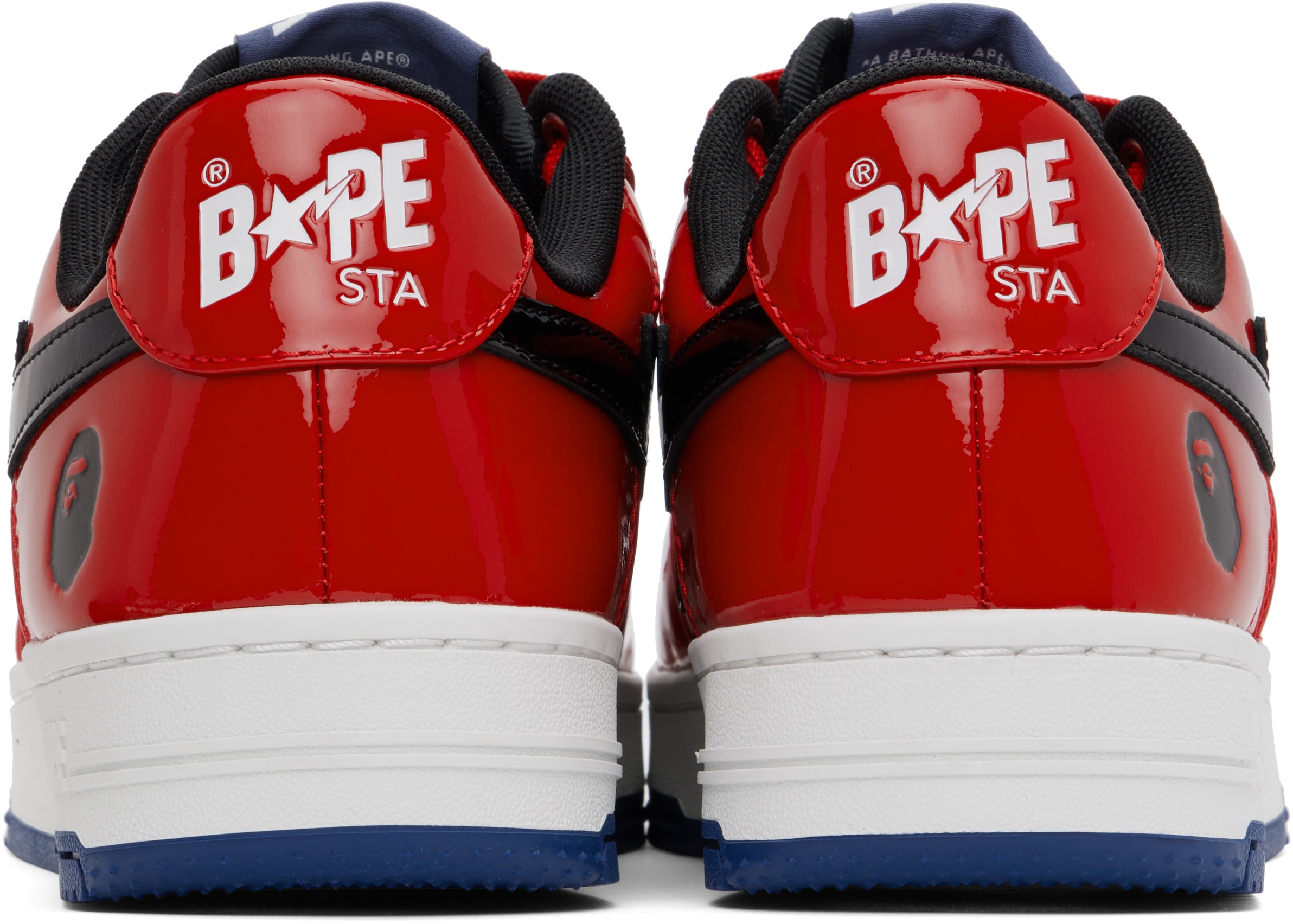 Red & White 'BAPE' STA # 1 Sneakers - 4