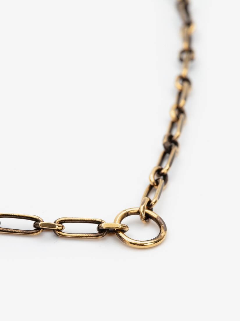 Charm Necklace in Antique Gold - 3