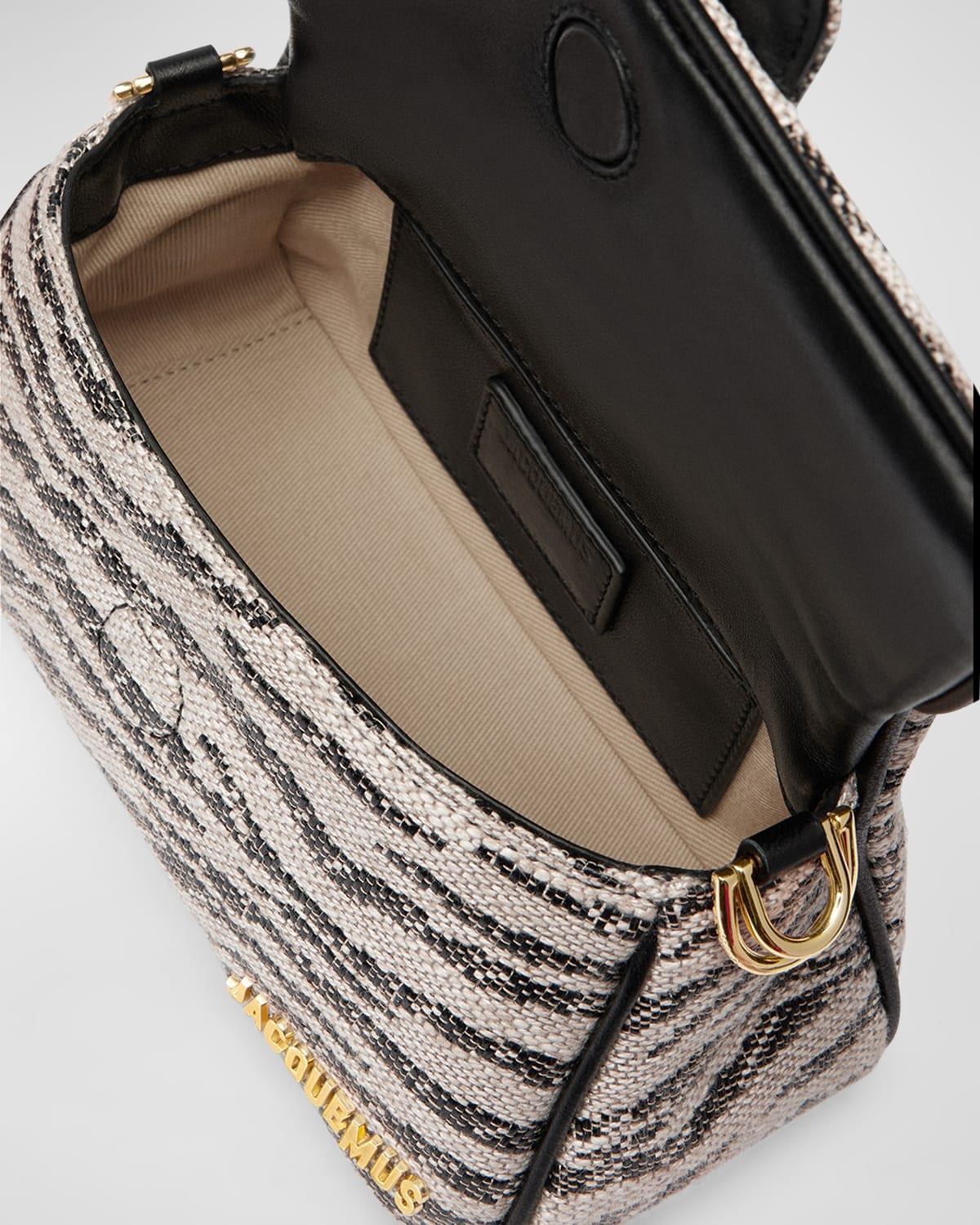 JACQUEMUS Le Petit Bambimou Zebra Canvas Shoulder Bag
