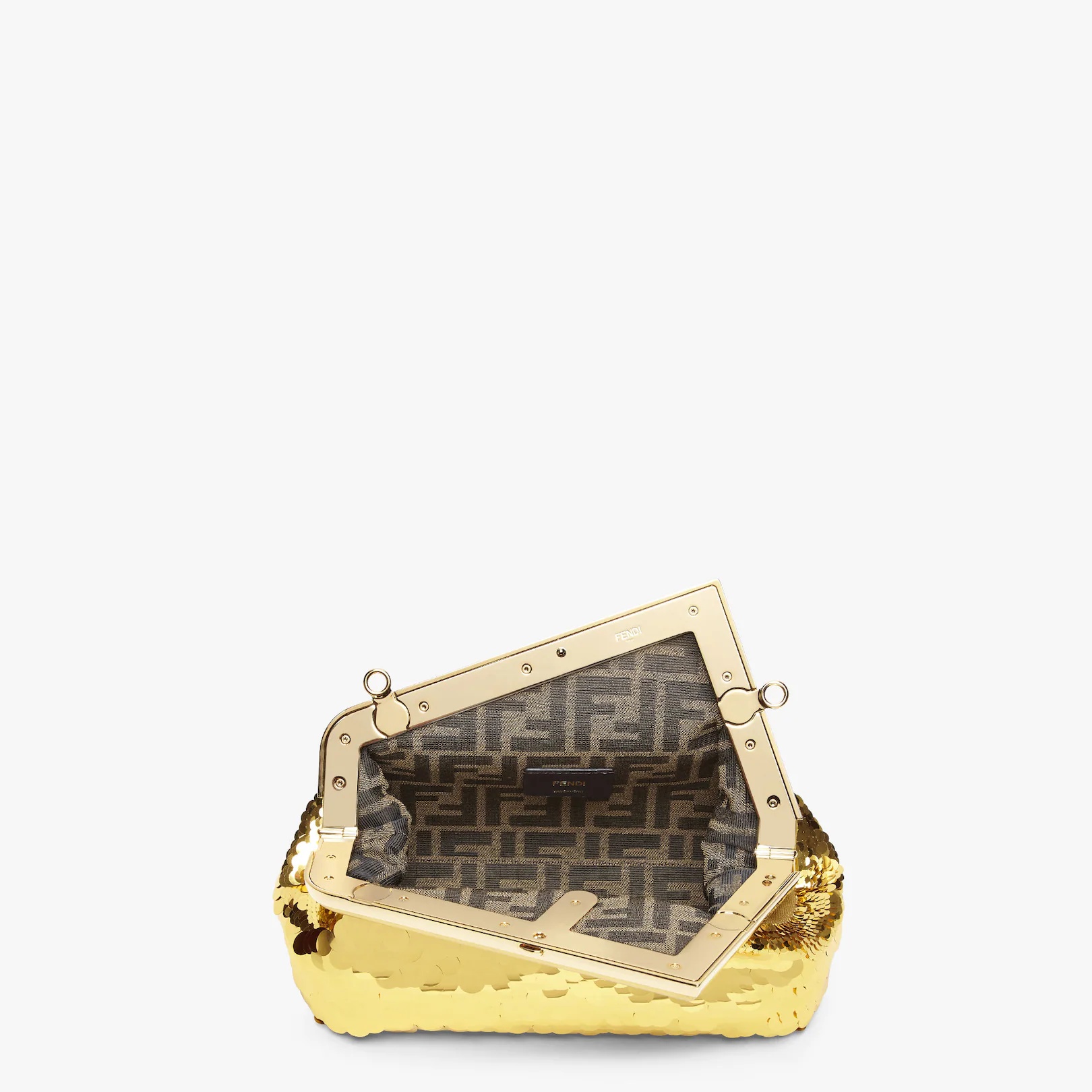 Gold-colored leather and sequinned bag - 4