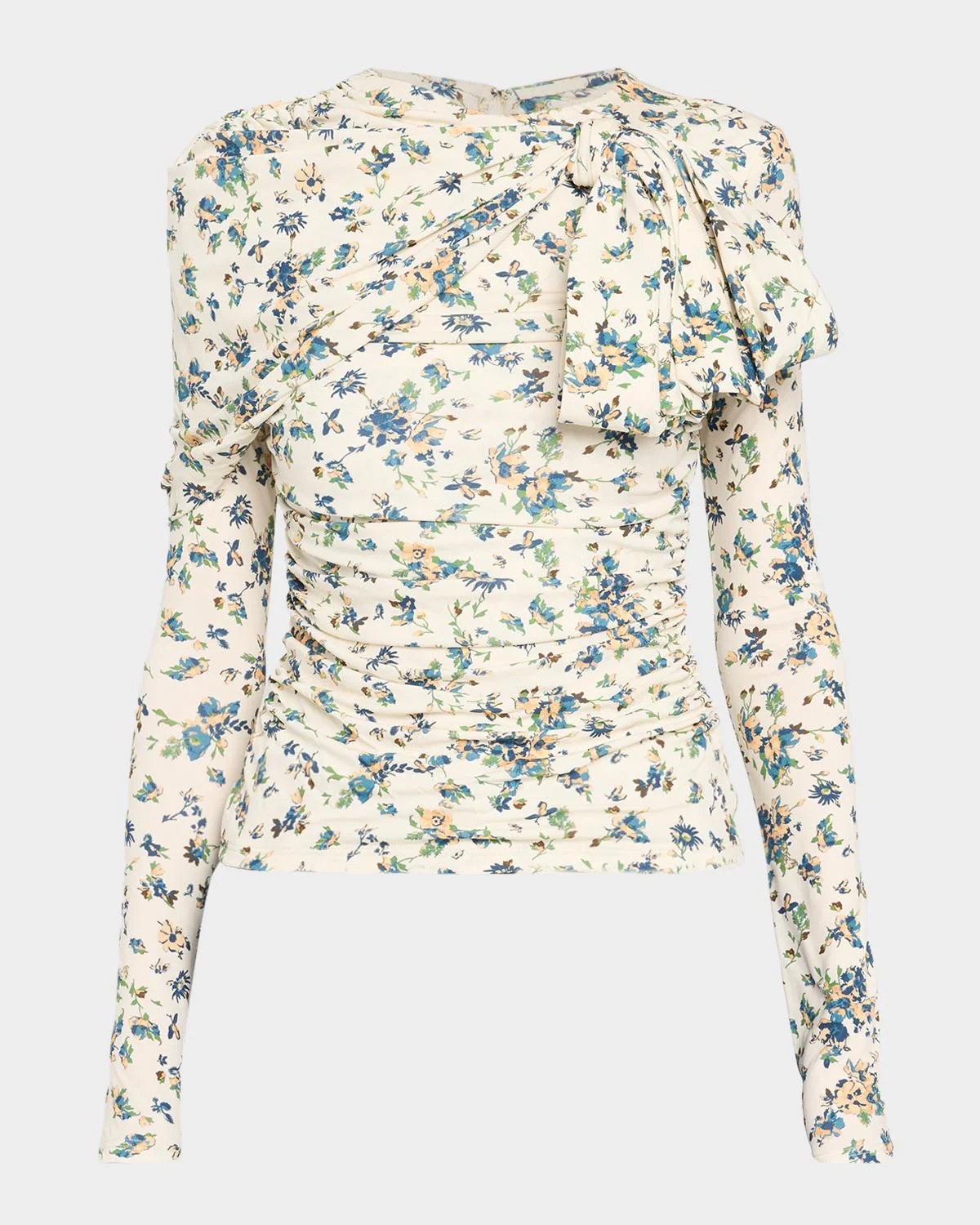 Neema Printed Draped Jersey Top - 1