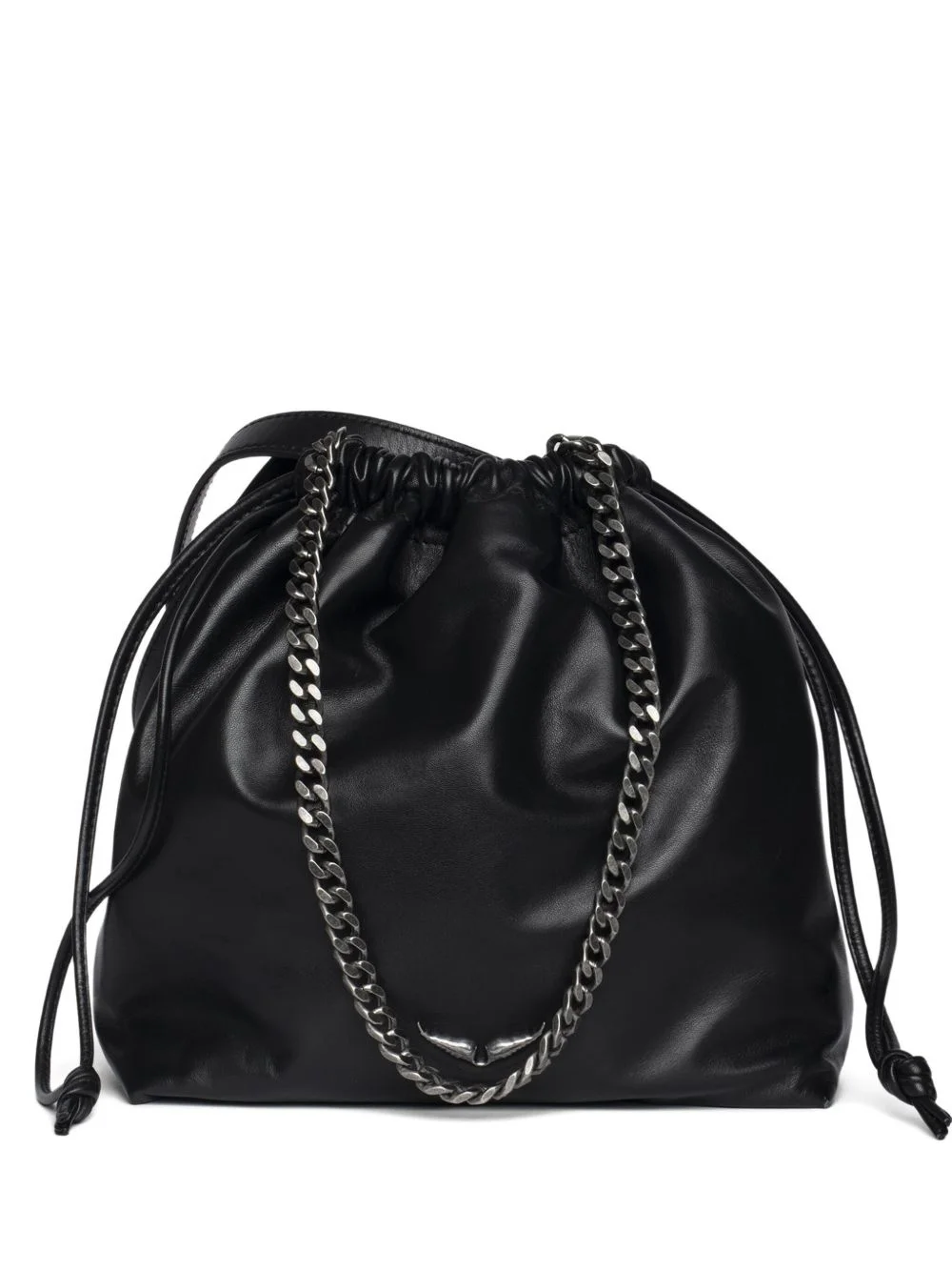 chain-handle drawstring bag - 1