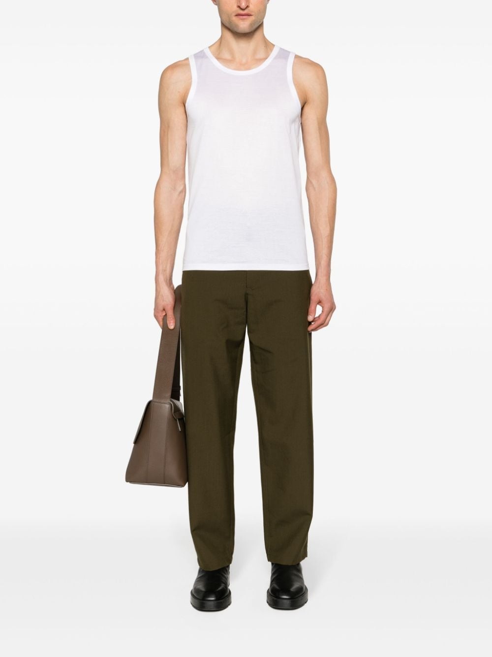 crew-neck cotton tank top - 2