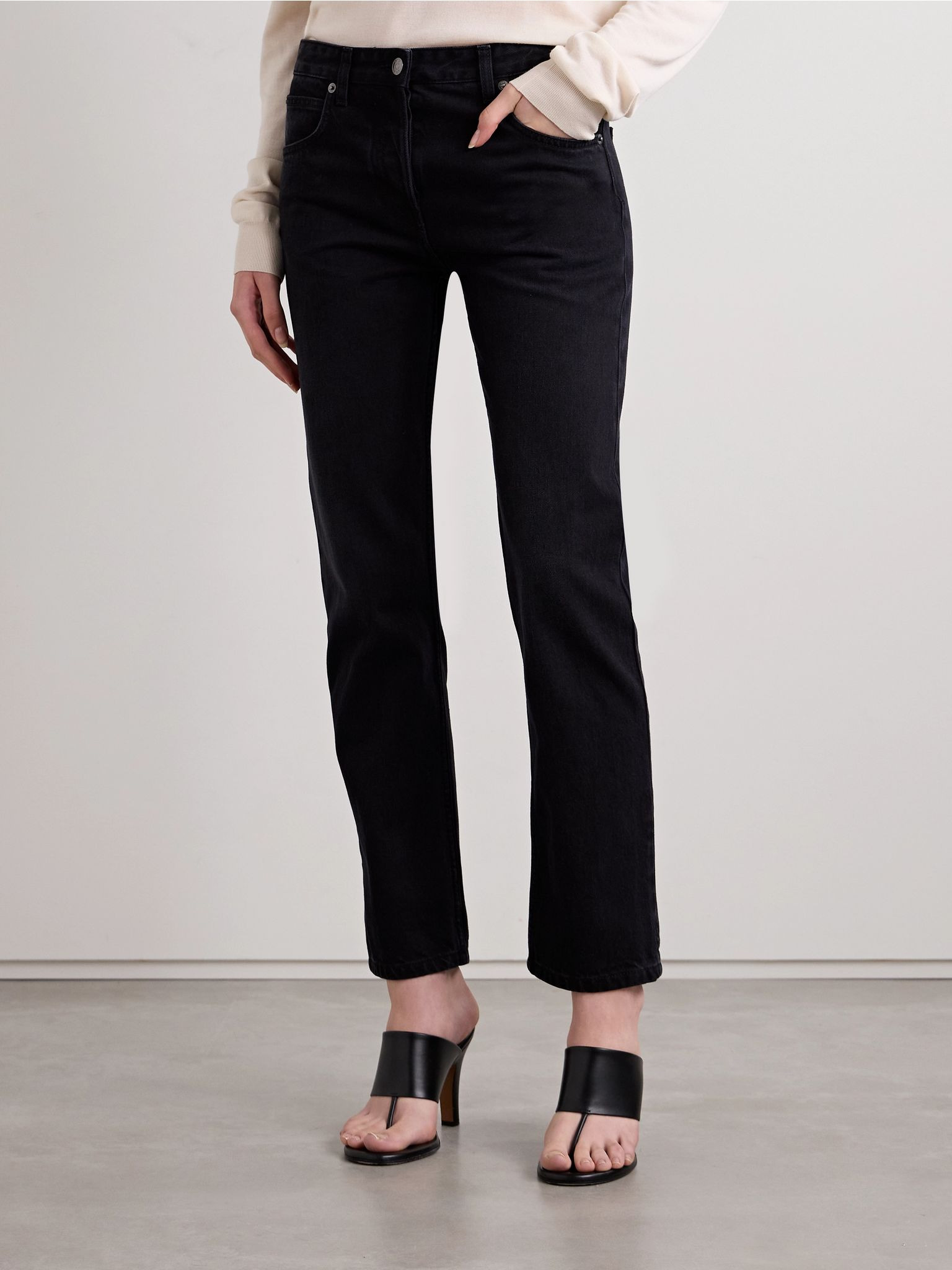 Riaco mid-rise straight-leg jeans Black - 3
