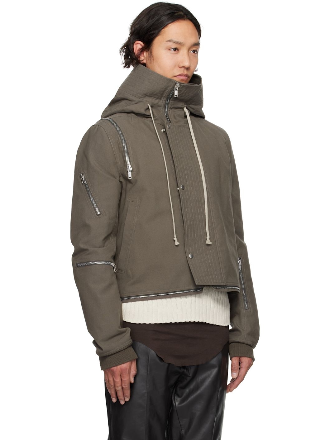 Gray Hollywood Cropped Headon Jacket - 2
