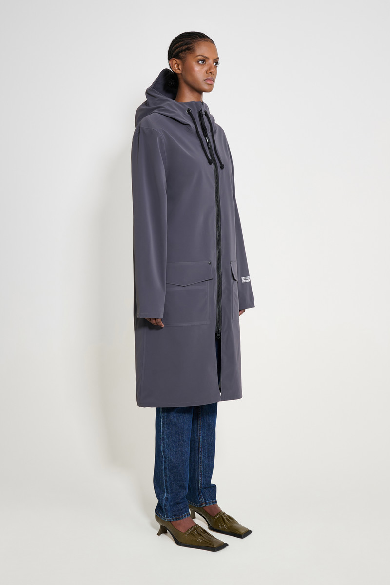 Stutterheim Stockholm Long Patch Raincoat Mystic Blue outlook