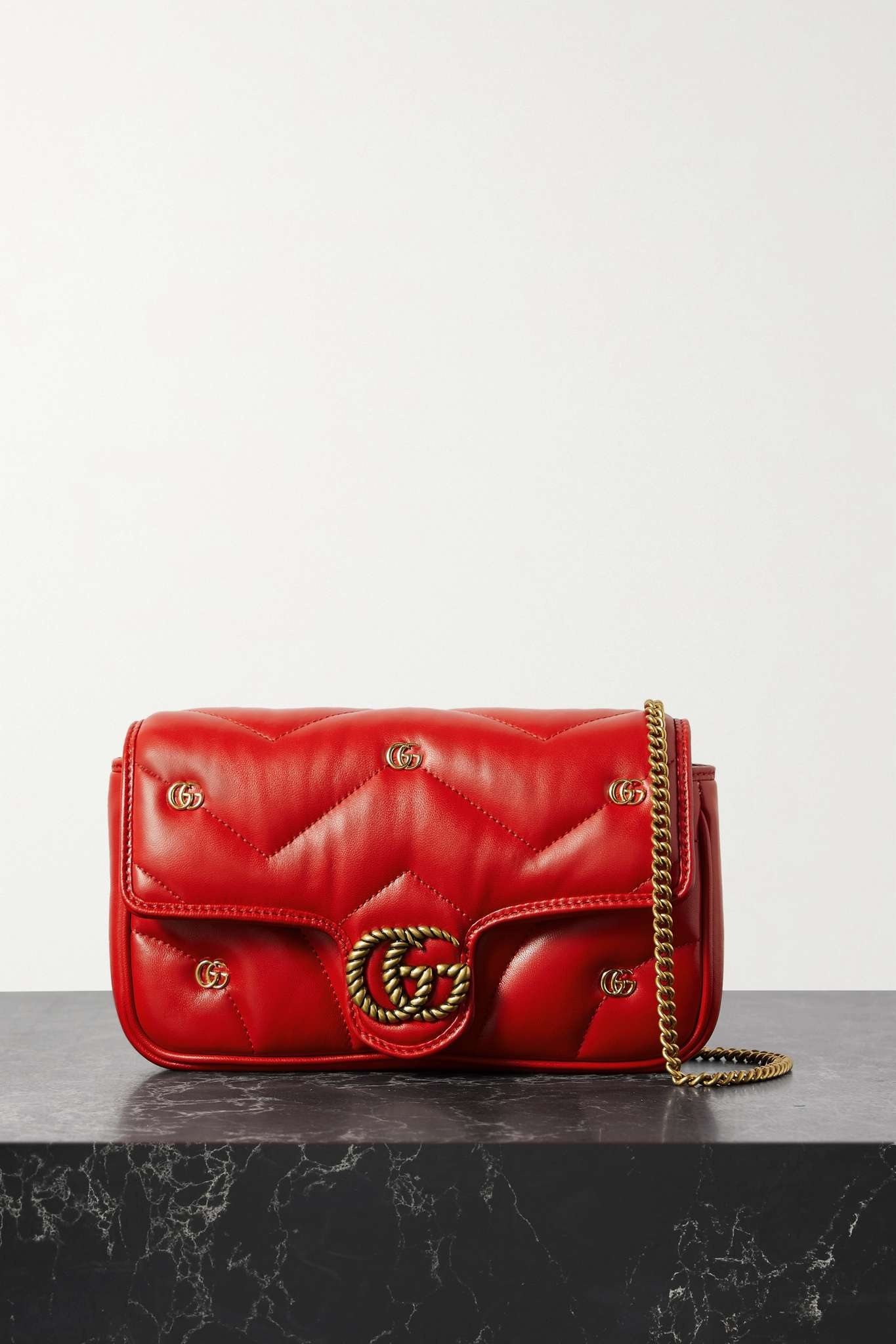 GG Marmont 2.0 mini embellished quilted leather bag - 1
