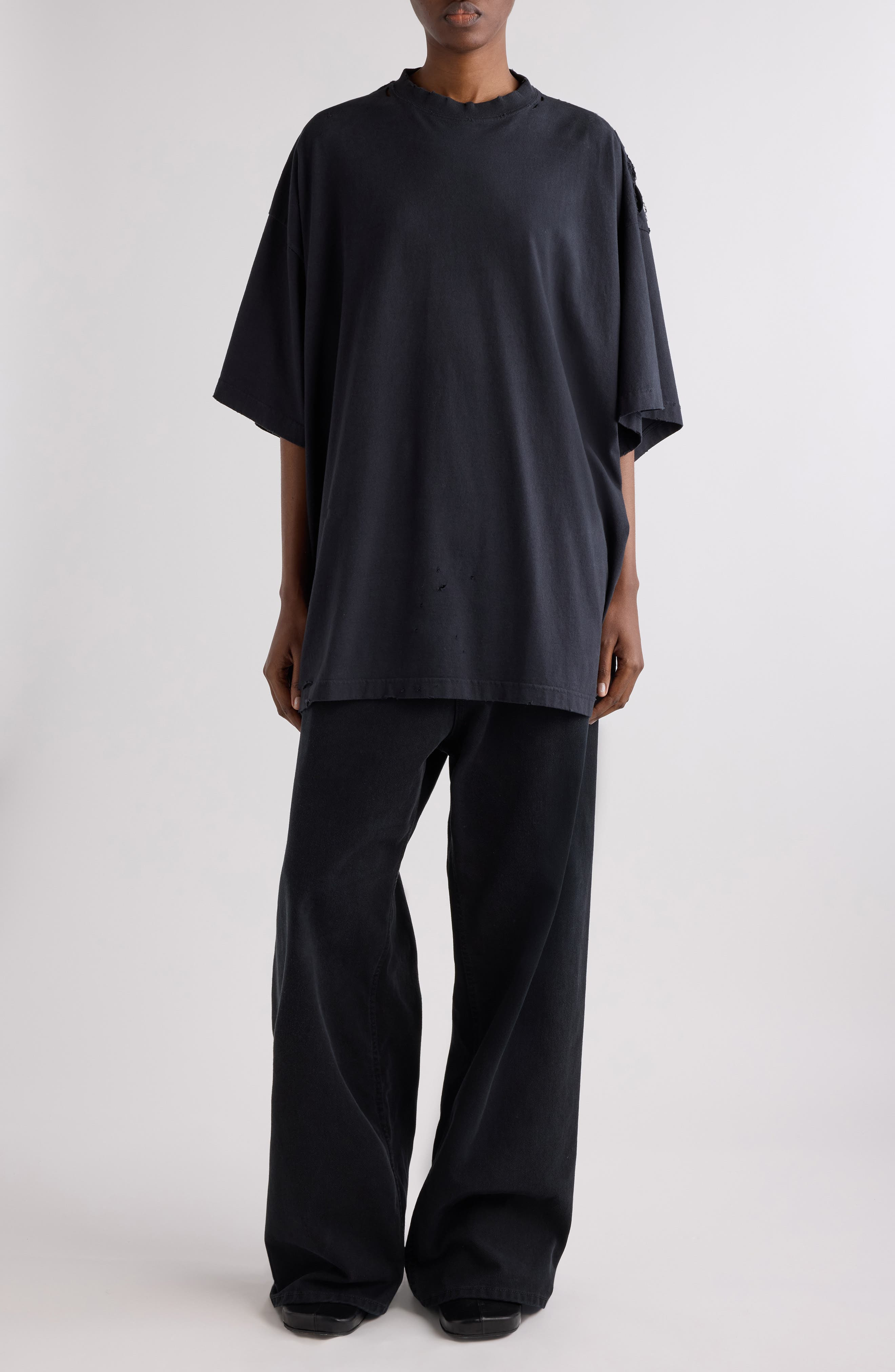 Balenciaga Oversize Graphic T-Shirt in 1041 Faded Washed Black at Nordstrom - 2