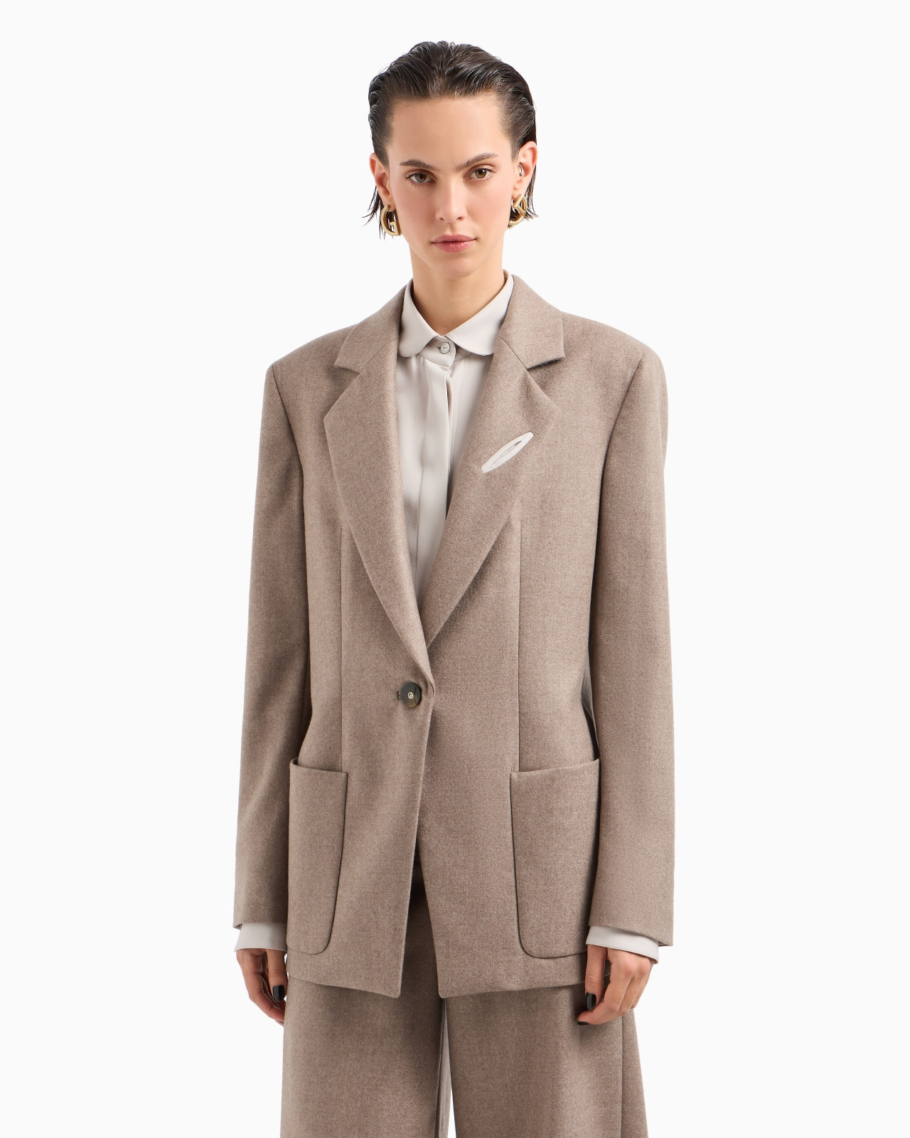 Single-breasted jacket in cashmere flannel - 4