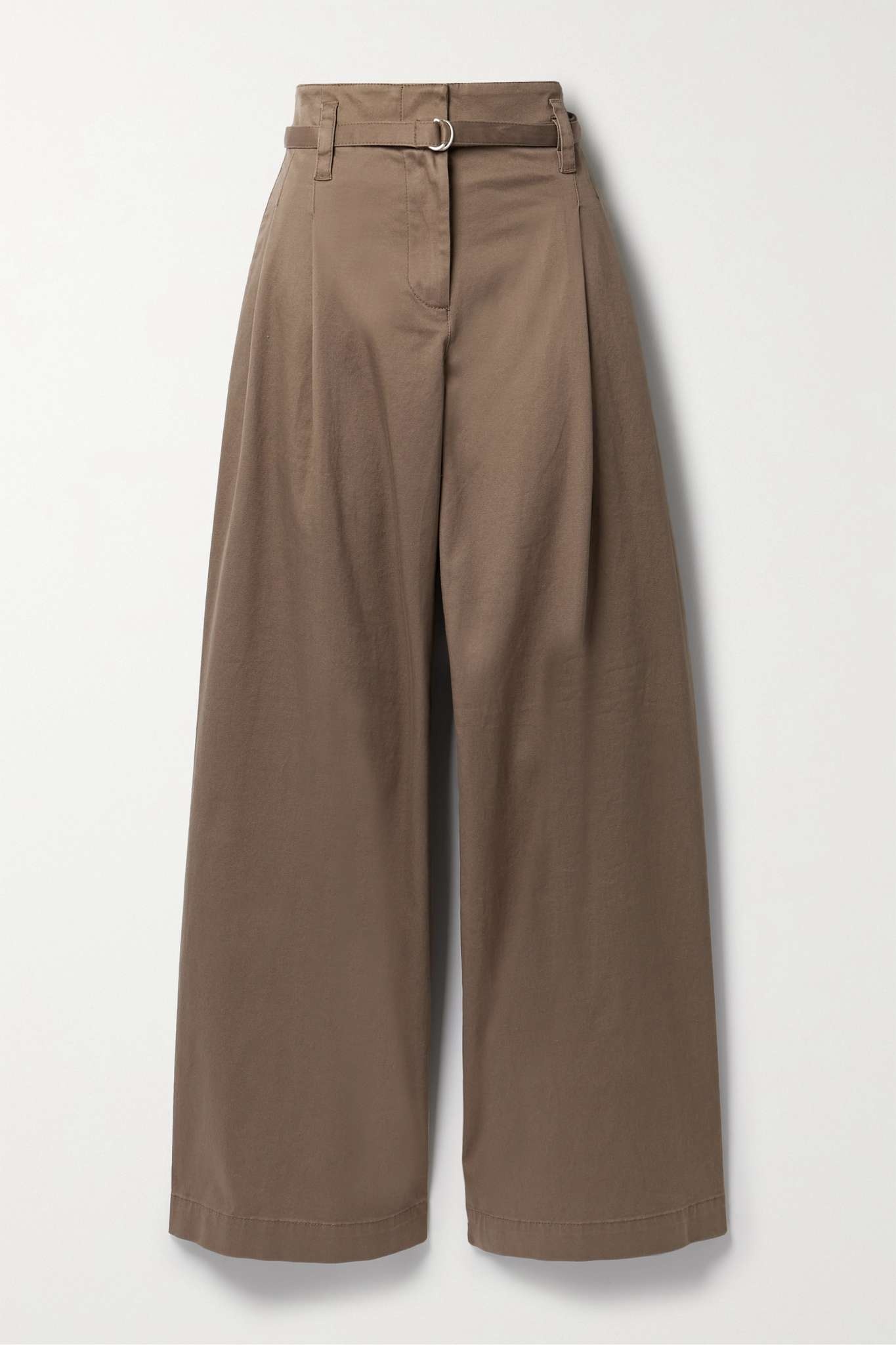 Raver belted cotton-blend twill wide-leg pants - 1