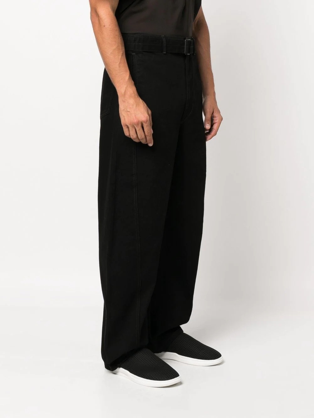 belted straight-leg trousers - 3