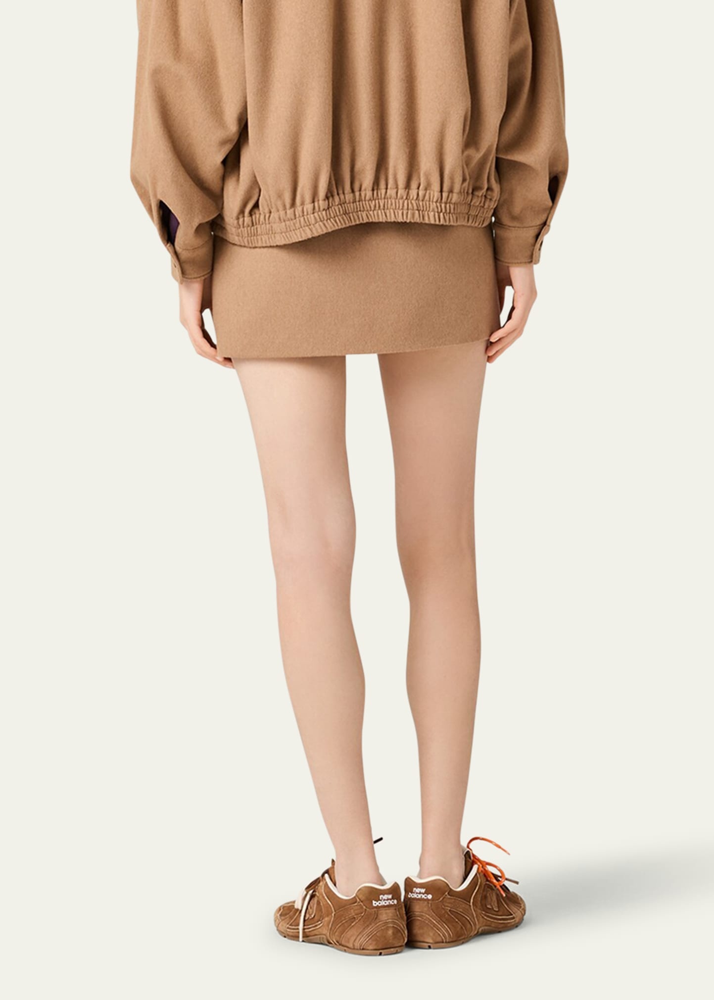 Logo Camel Hair Mini Skirt - 3