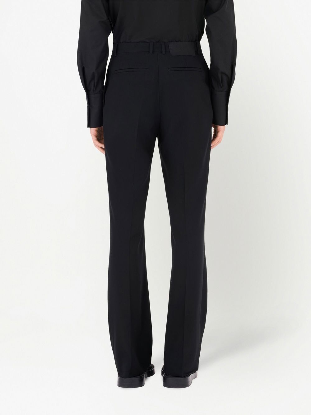 satin-insert tailored trousers - 4