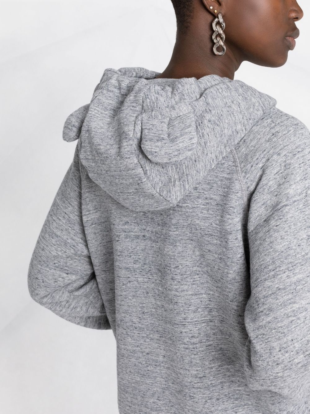 logo-print cotton hoodie - 3