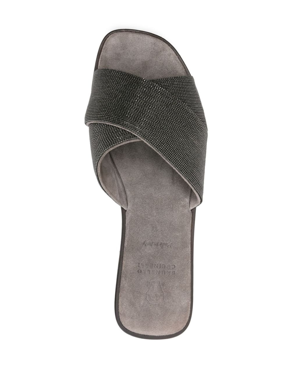 Monili-detail crossover-straps slides - 4