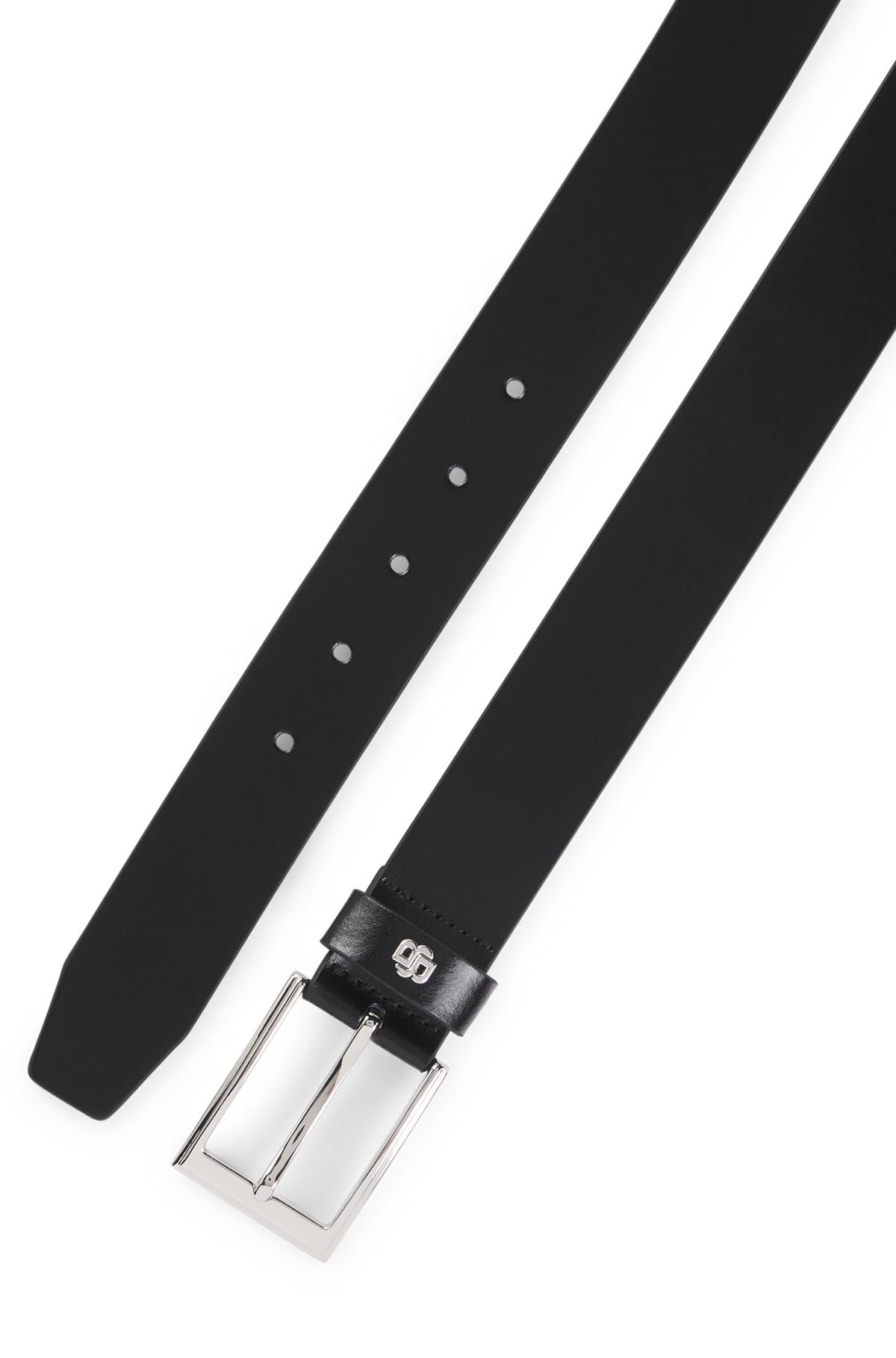 ITALIAN-LEATHER BELT WITH DOUBLE B MONOGRAM KEEPER - 3