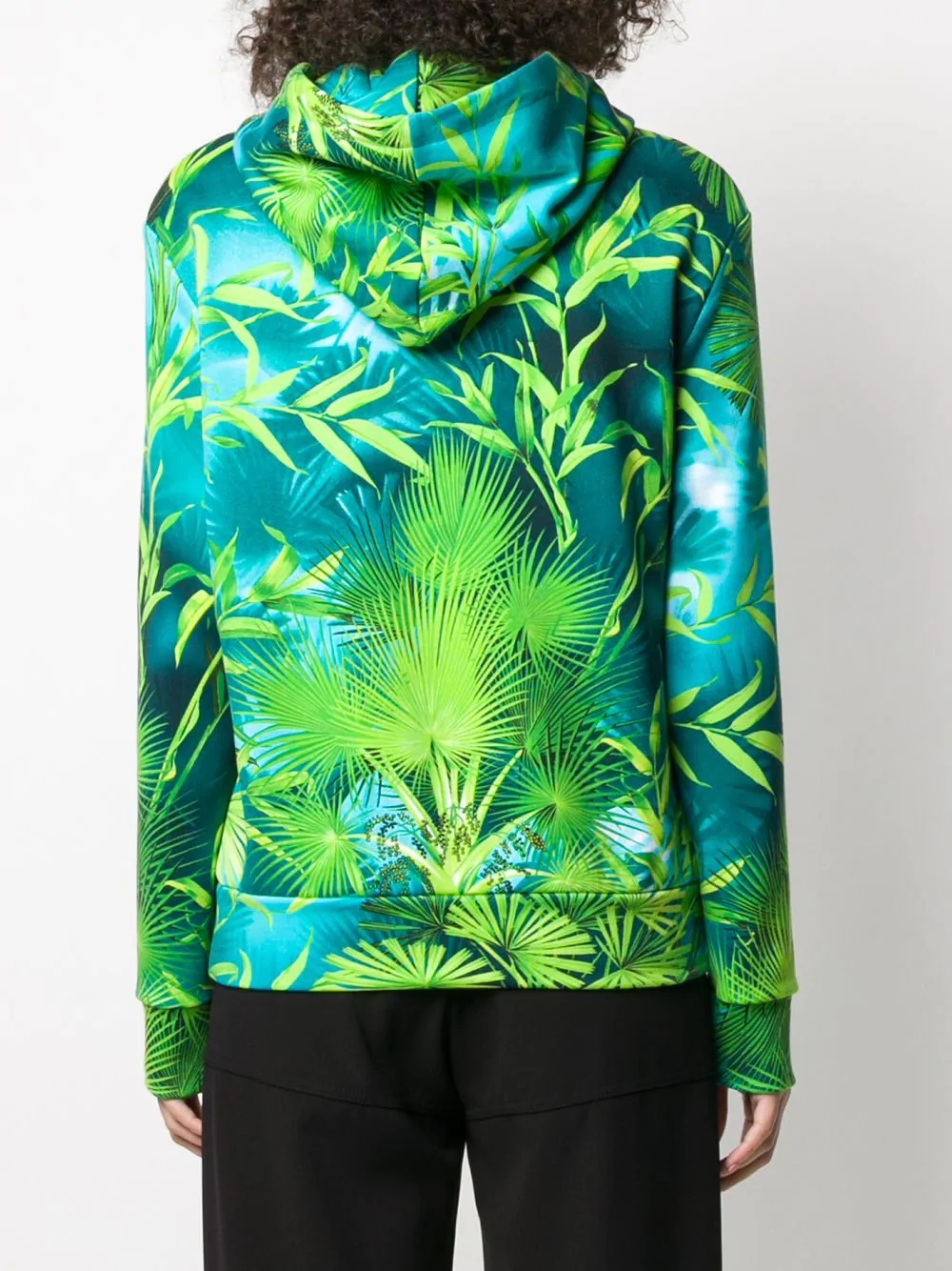 leaf print hoodie - 4