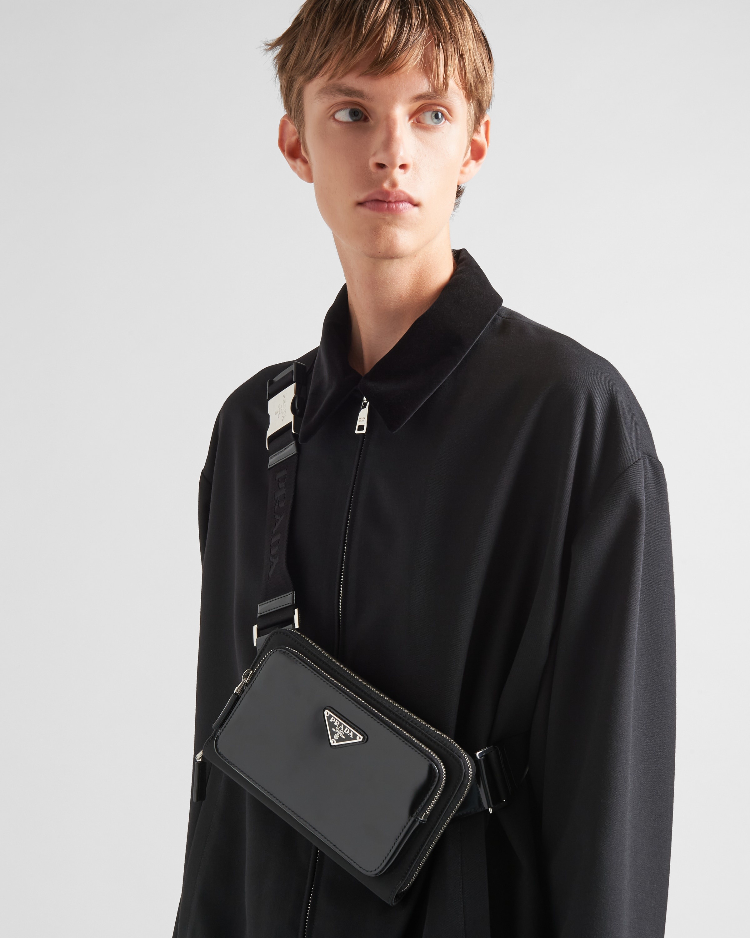 Prada Re-Nylon and brushed leather shoulder bag | prada