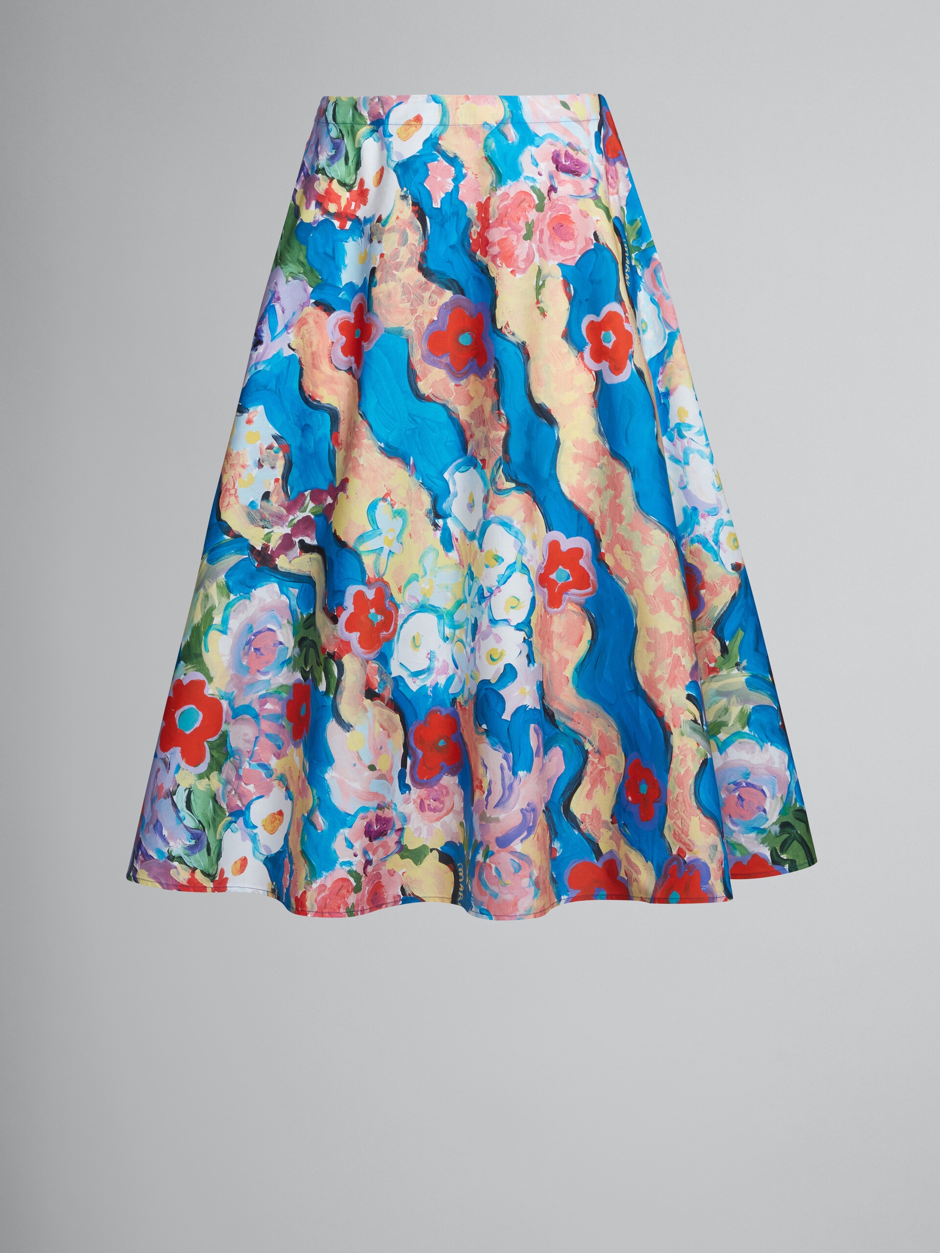 PRINTED POPLIN SKIRT - 1