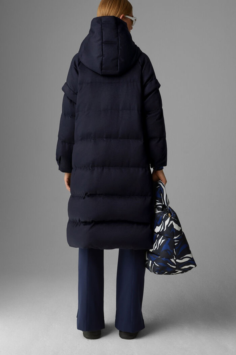 Leana Cashmere down coat in Dark blue 3